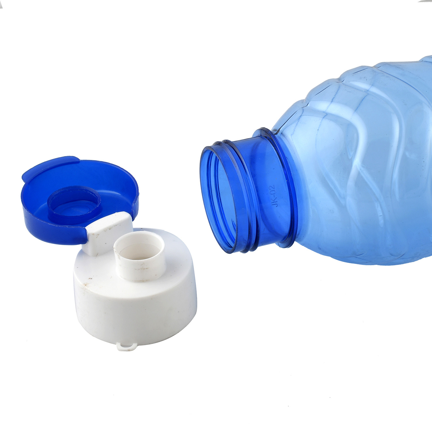 Kuber Industries Plastic Fridge Water Bottle Set with Flip Cap (1000ml, Blue)-KUBMART1348