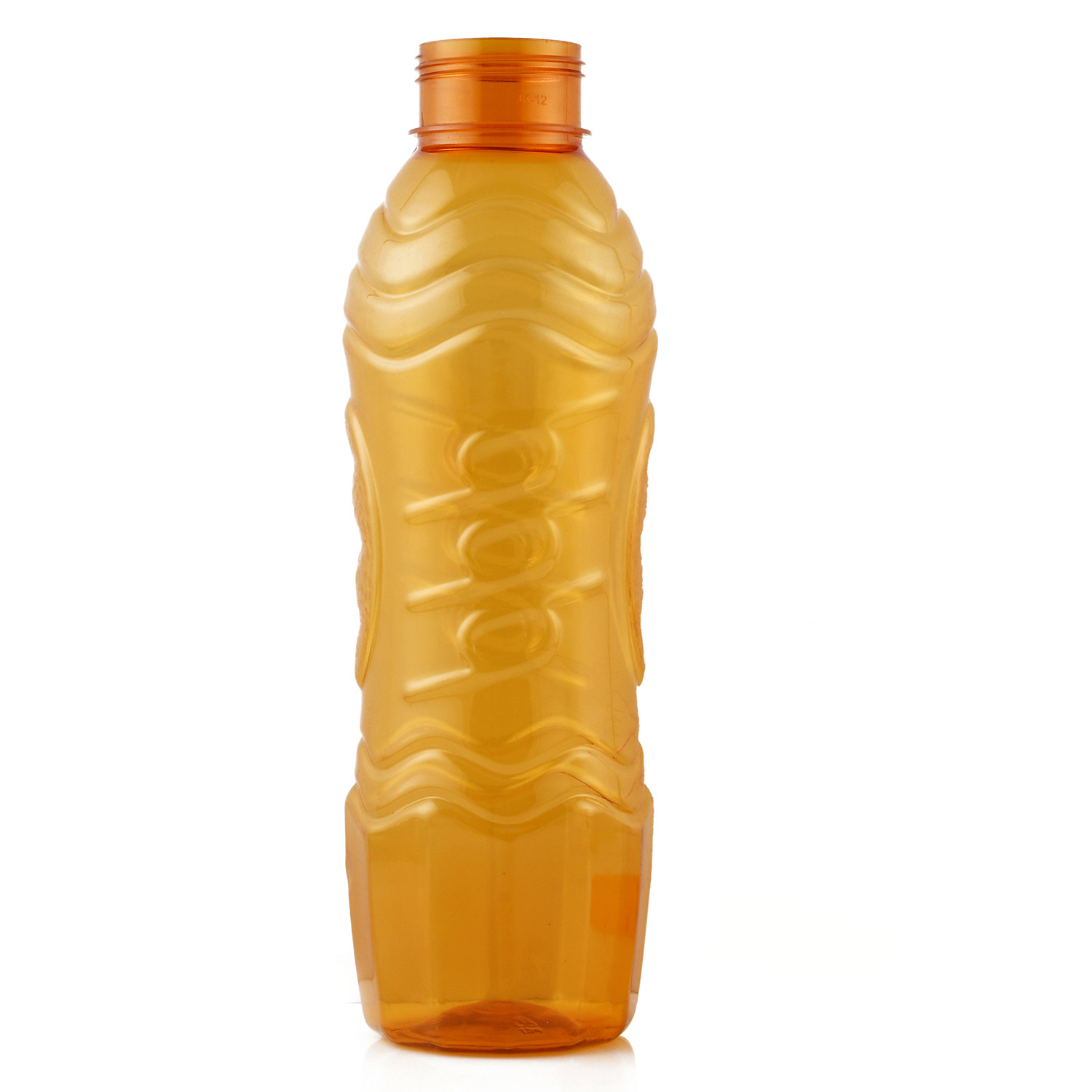 Kuber Industries Plastic Fridge Water Bottle Set with Flip Cap (1000ml, Green & Orange)-KUBMART1462