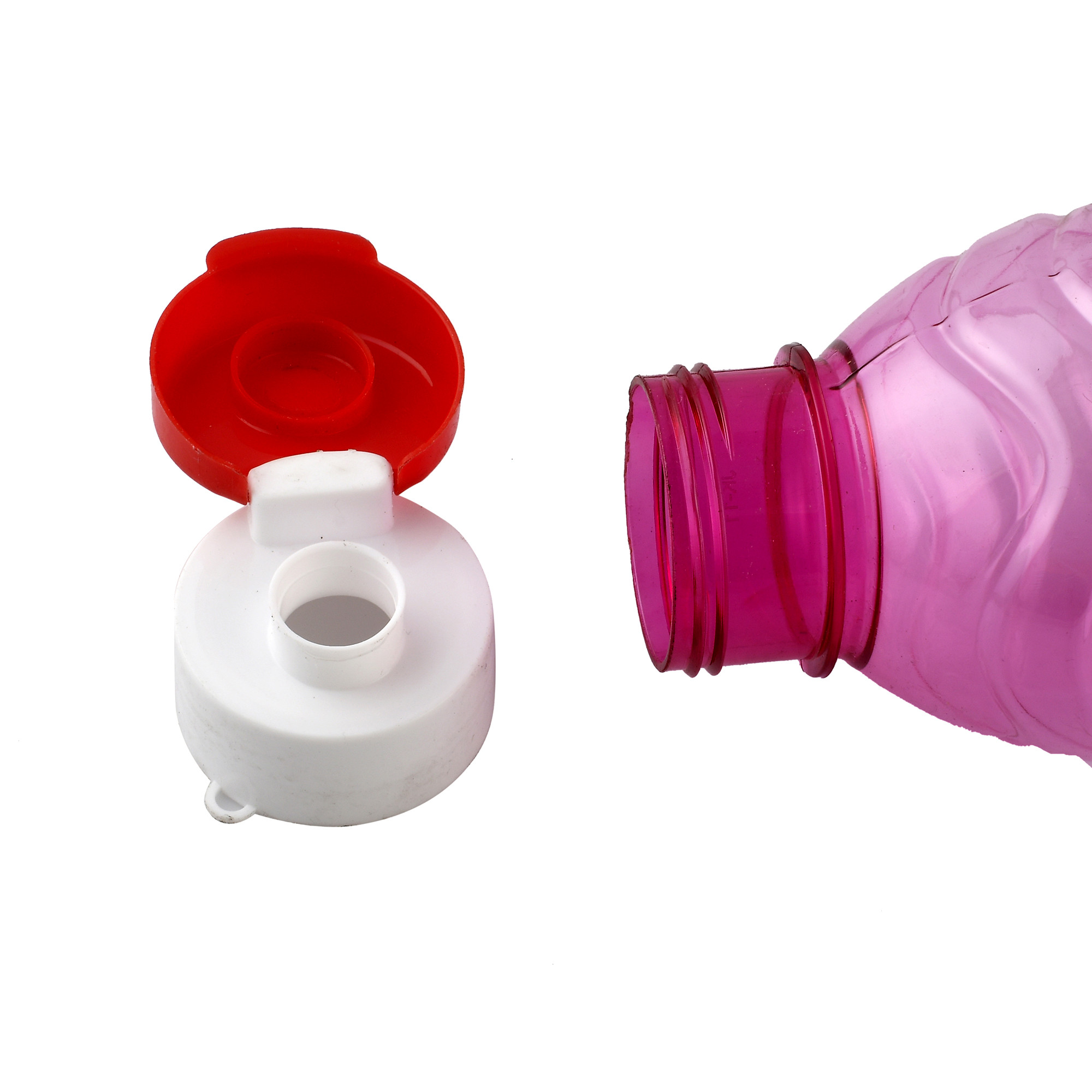 Kuber Industries Plastic Fridge Water Bottle Set with Flip Cap (1000ml, Green & Pink)-KUBMART1456