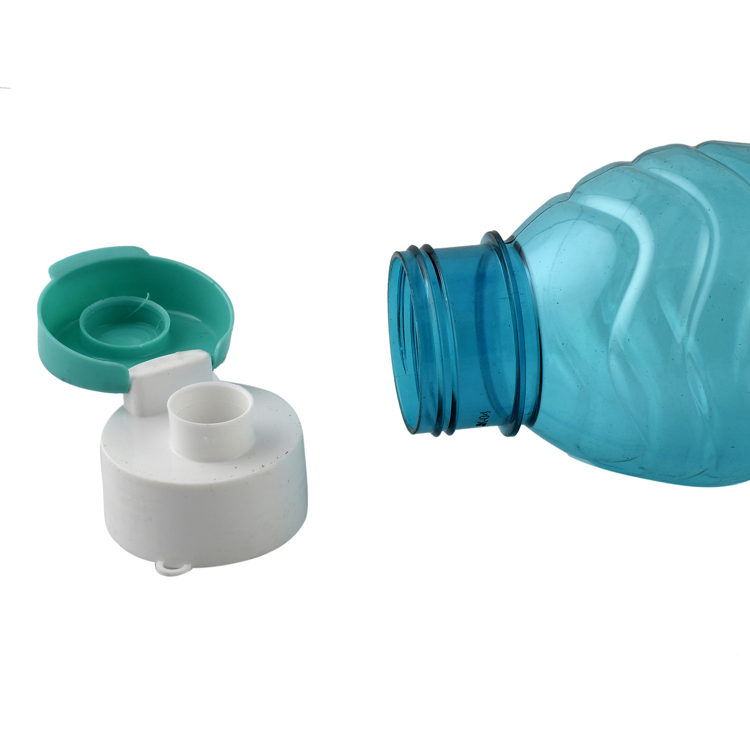 Kuber Industries Plastic Fridge Water Bottle Set with Flip Cap (1000ml, Green & Sky Blue)-KUBMART1450