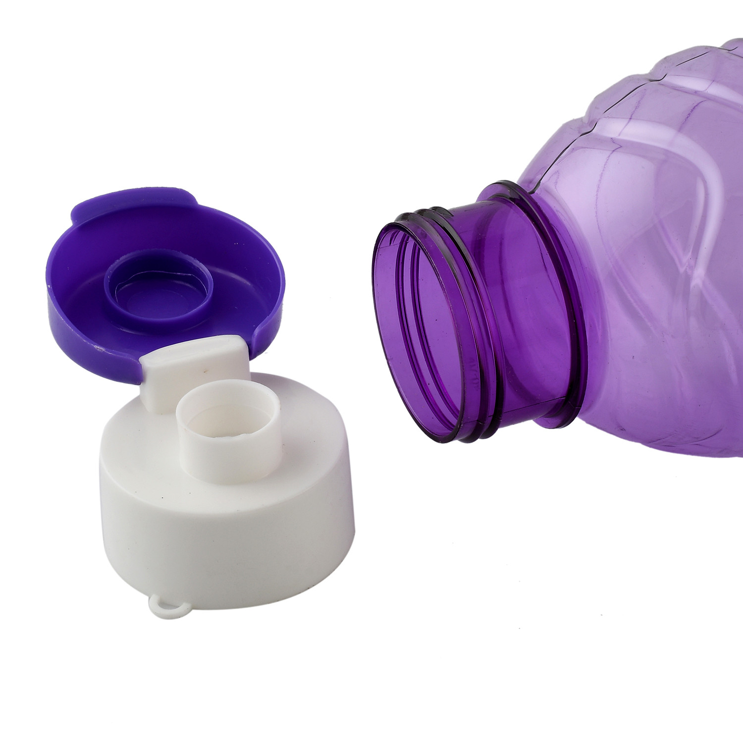 Kuber Industries Plastic Fridge Water Bottle Set with Flip Cap (1000ml, Orange & Purple)-KUBMART1504