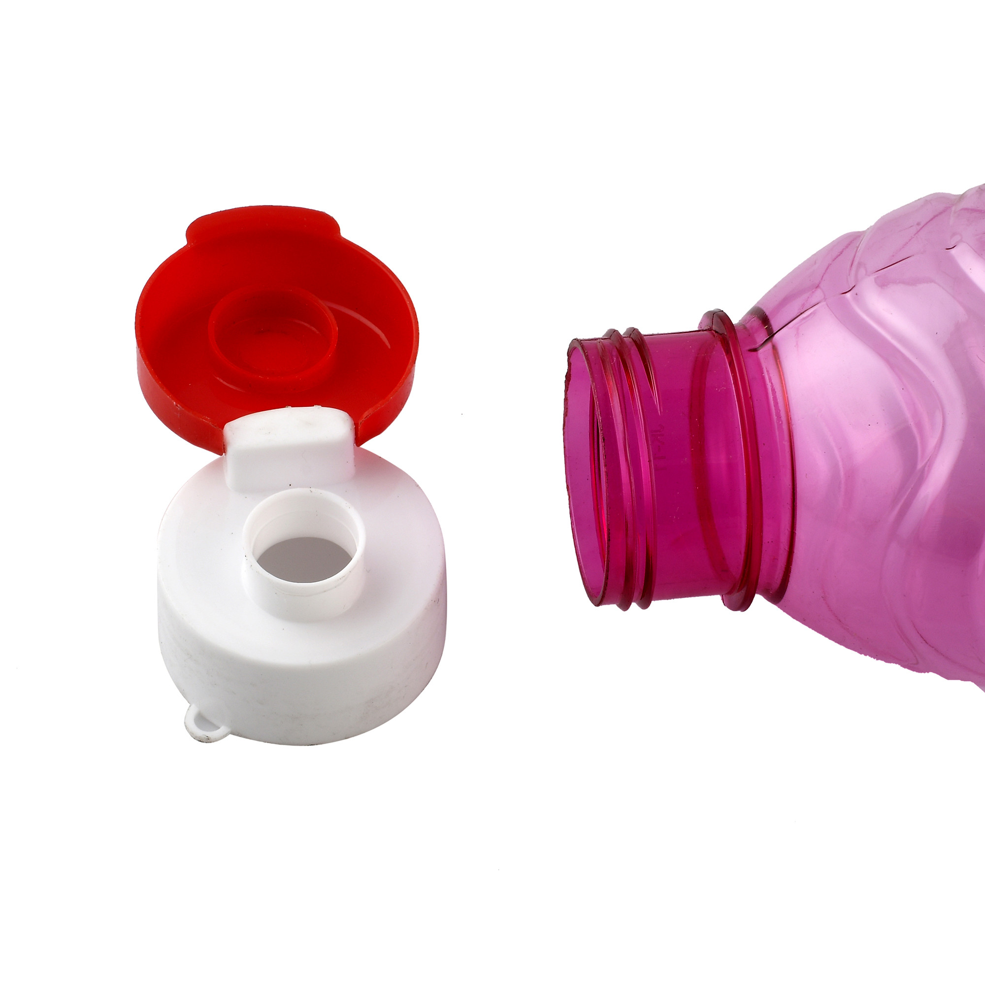 Kuber Industries Plastic Fridge Water Bottle Set with Flip Cap (1000ml, Pink)-KUBMART1384