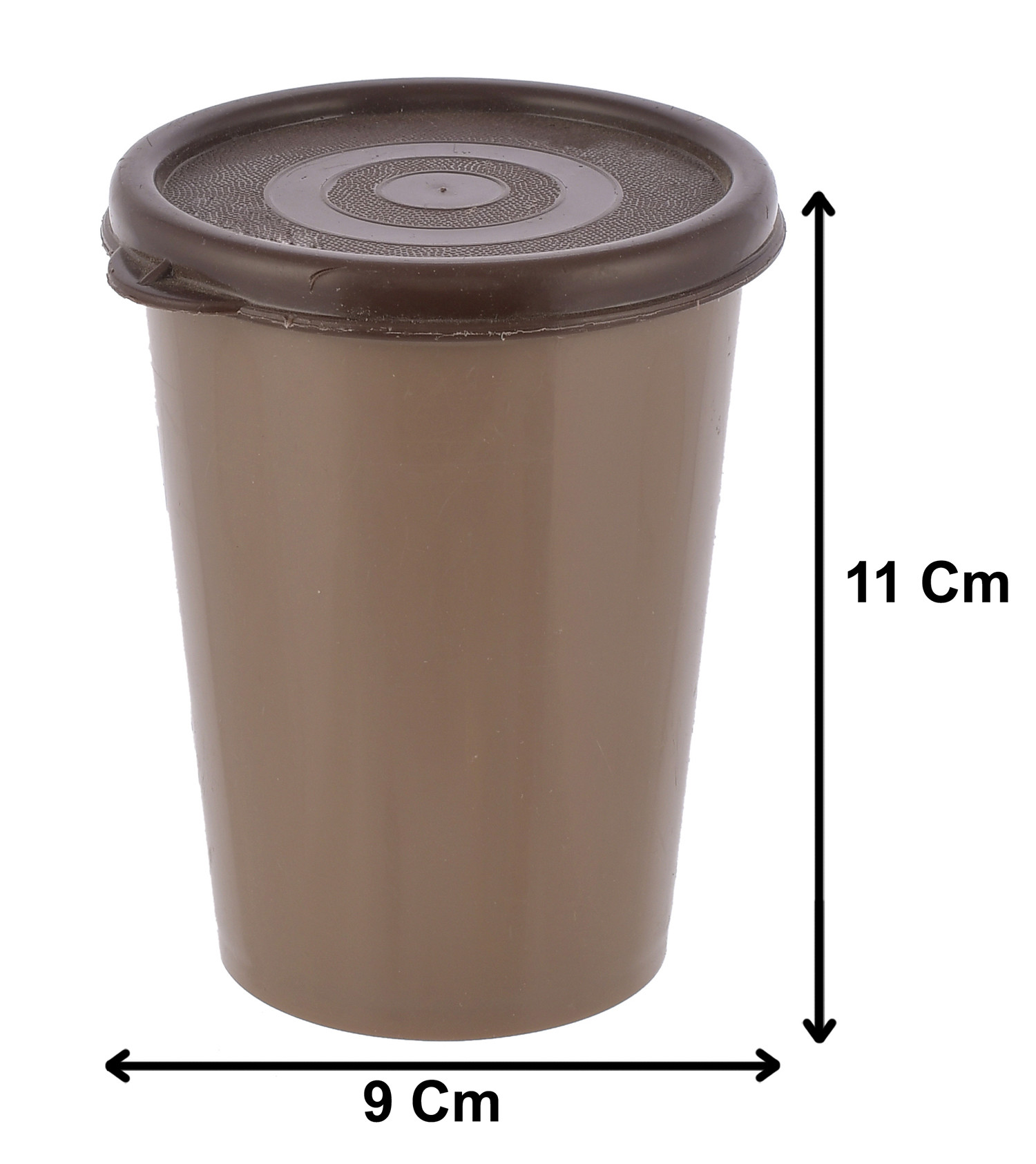 Kuber Industries Plastic Glass/Tumbler With Lid, 300ml-(Brown)-HS43KUBMART25659
