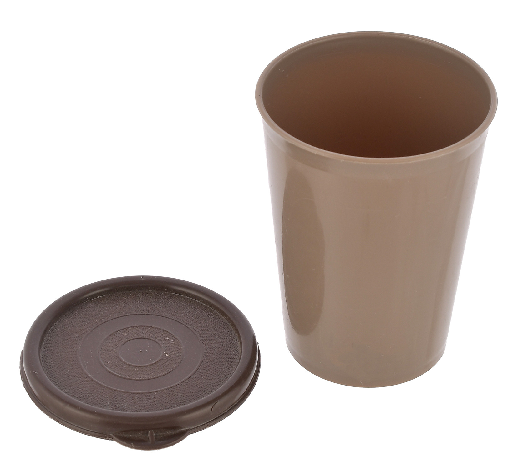 Kuber Industries Plastic Glass/Tumbler With Lid, 300ml-(Brown)-HS43KUBMART25659