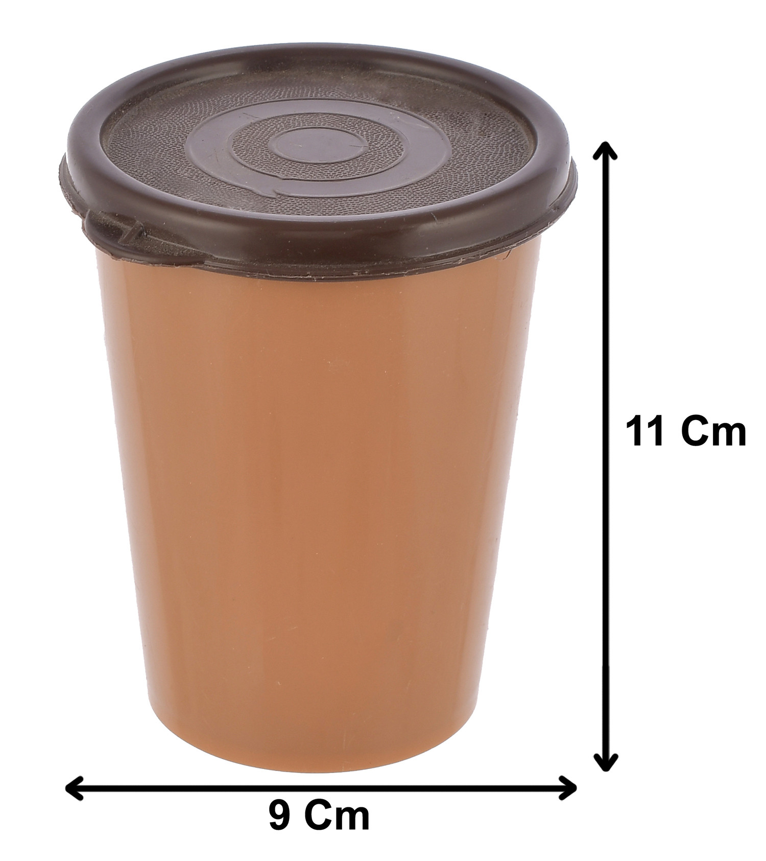 Kuber Industries Plastic Glass/Tumbler With Lid, 300ml-(Coffee)-HS43KUBMART25671