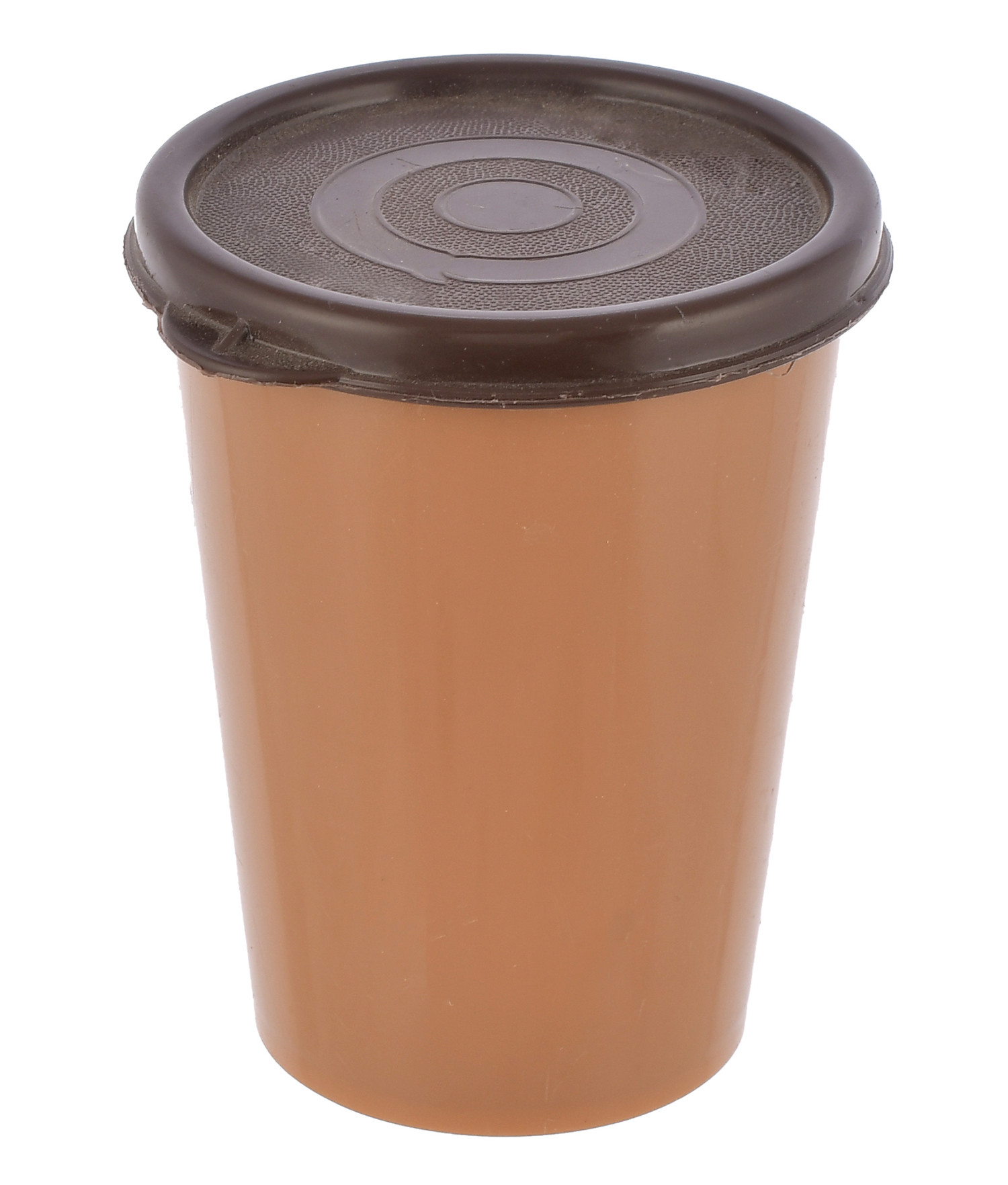 Kuber Industries Plastic Glass/Tumbler With Lid, 300ml-(Coffee)-HS43KUBMART25671