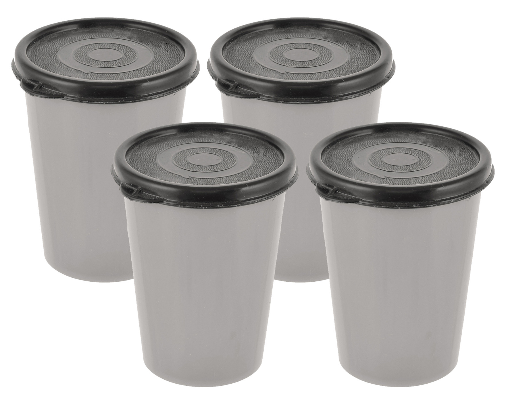 Kuber Industries Plastic Glass/Tumbler With Lid, 300ml-(Grey)-HS43KUBMART25665