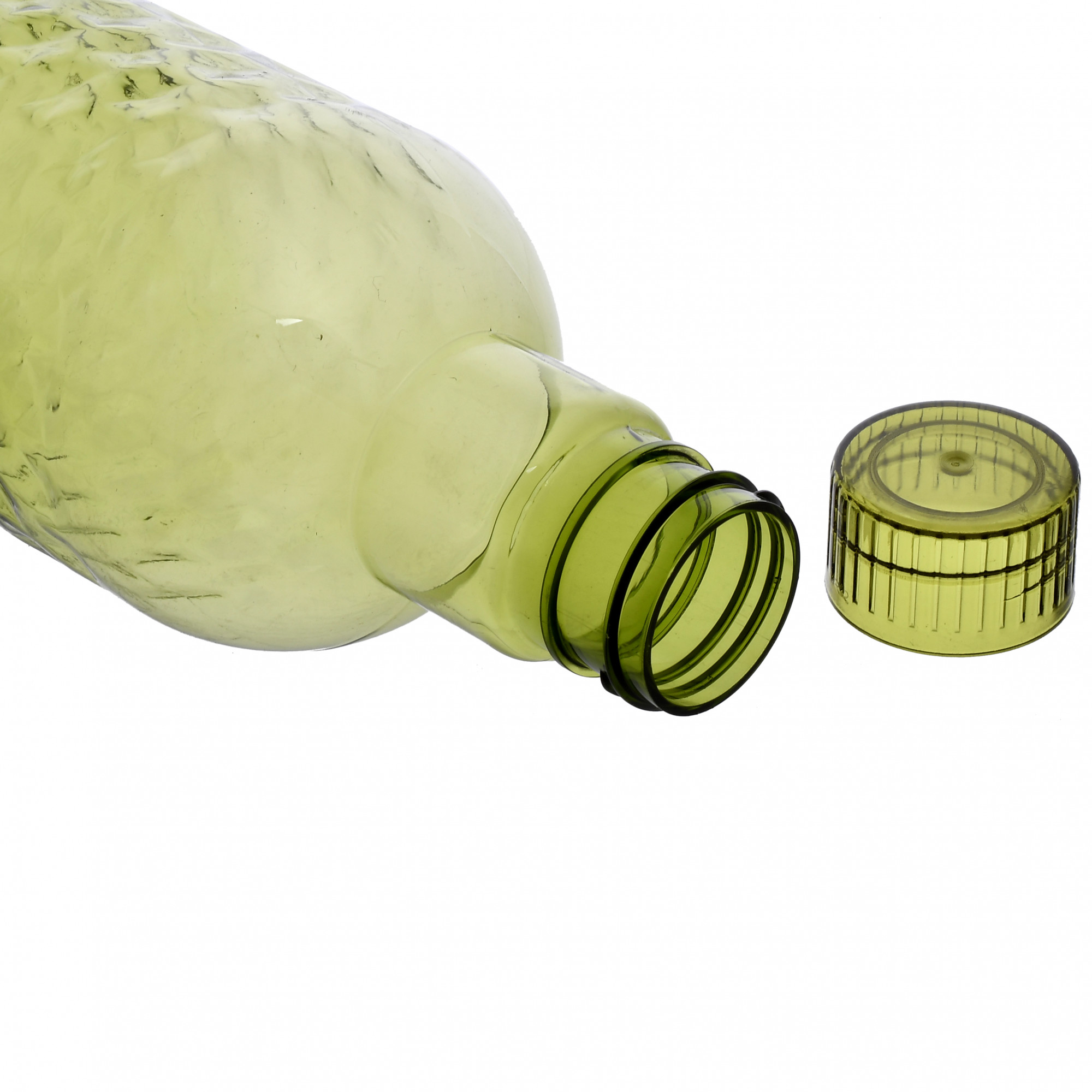 Kuber Industries Plastic Hammer Fridge Water Bottle Set with Lid (1000ml, Red & Green)-KUBMART404