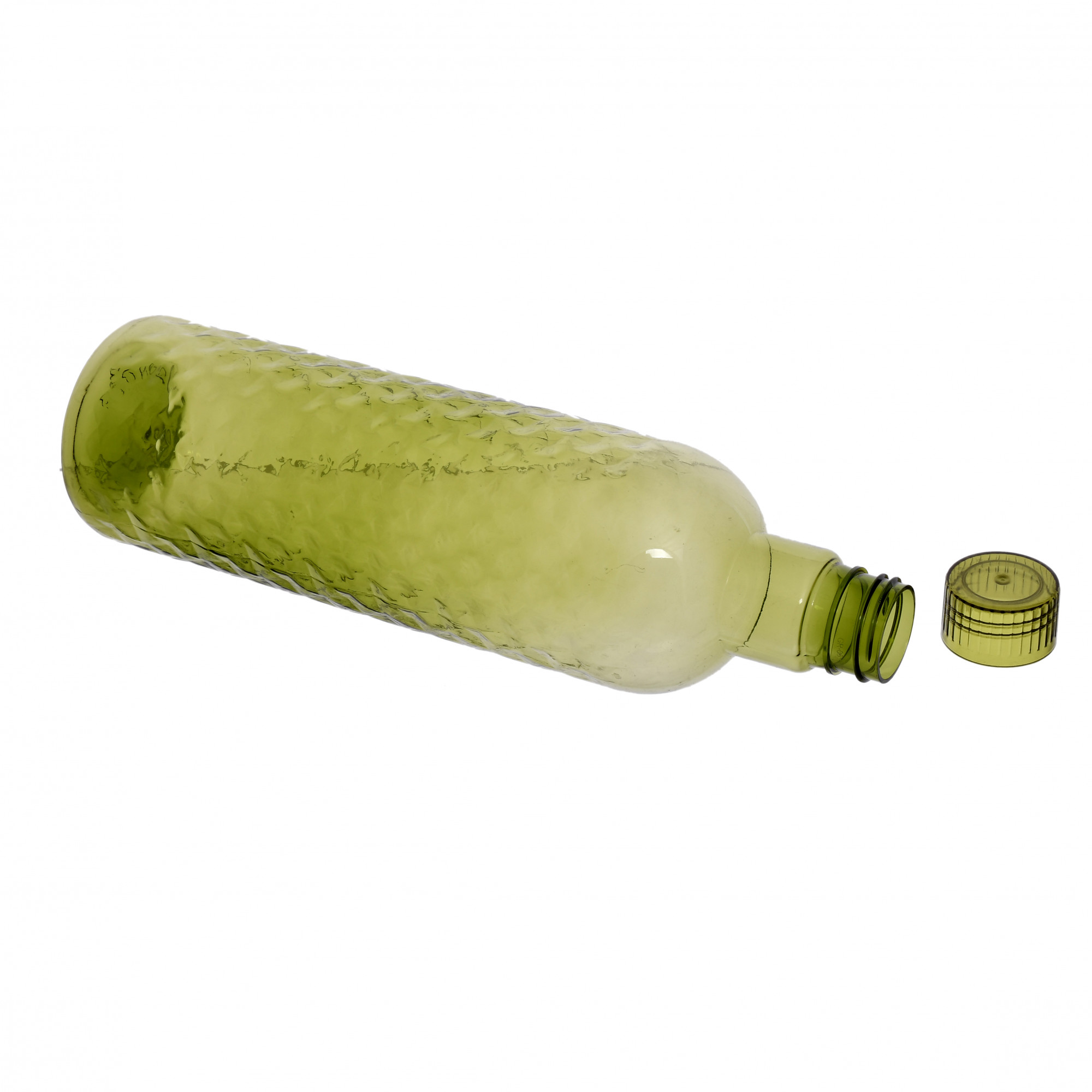 Kuber Industries Plastic Hammer Fridge Water Bottle Set with Lid (1000ml, Red & Green)-KUBMART404