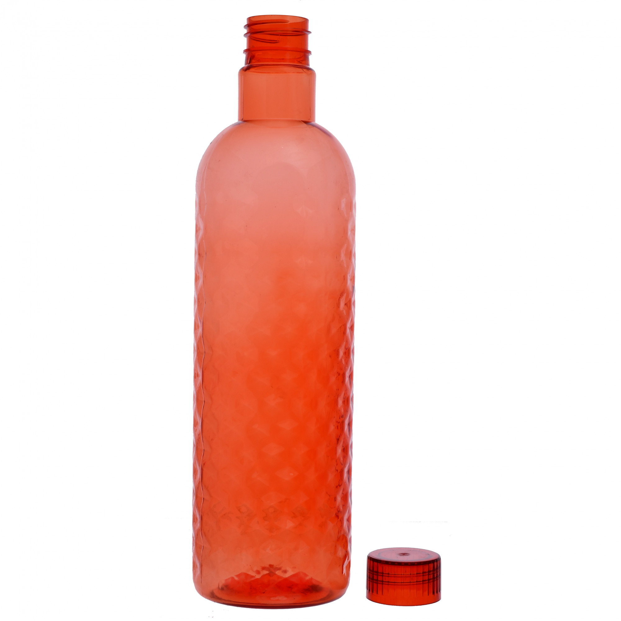 Kuber Industries Plastic Hammer Fridge Water Bottle Set with Lid (1000ml, Red & Green)-KUBMART404