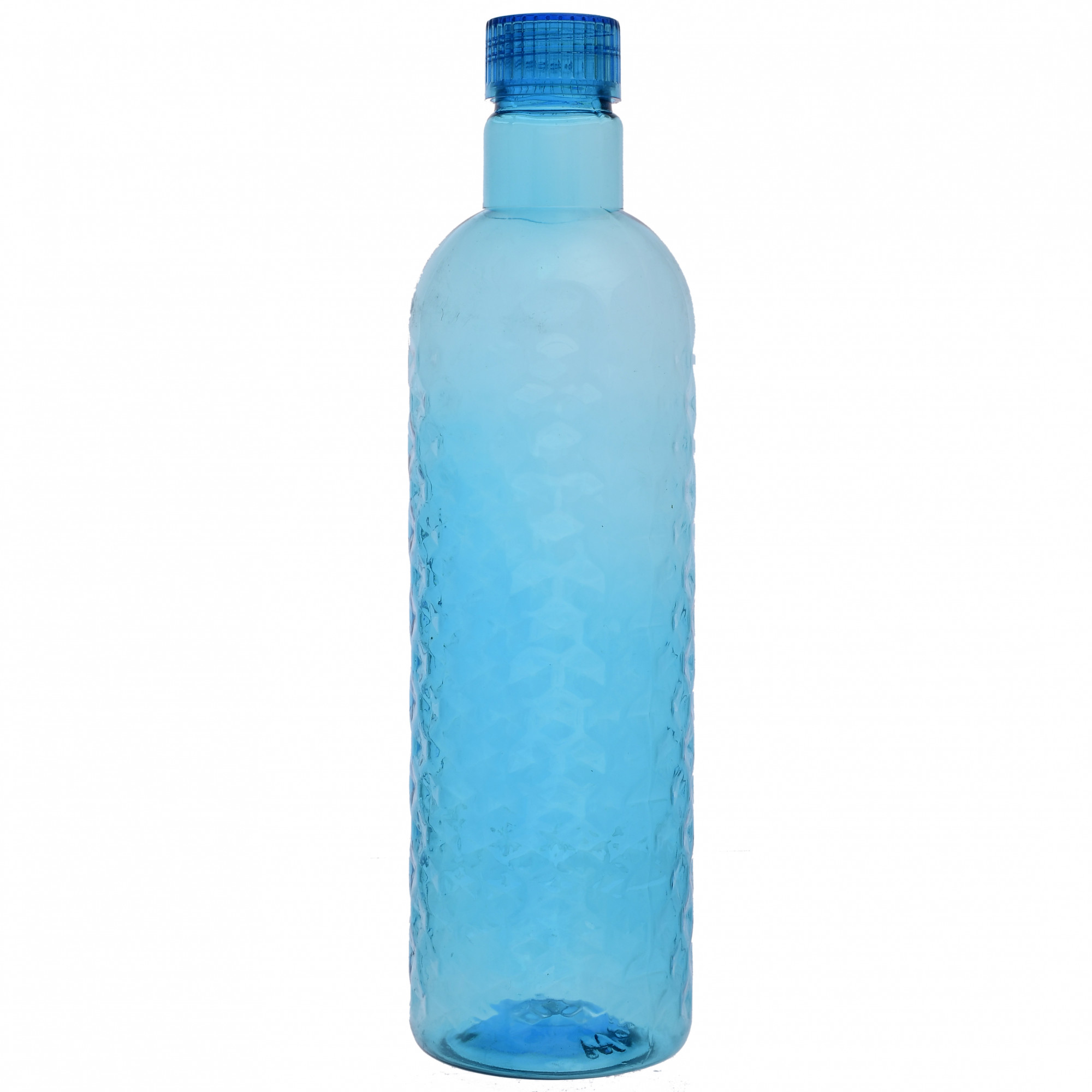 Kuber Industries Plastic Hammer Fridge Water Bottle Set with Lid (1000ml, Sky Blue)-KUBMART376