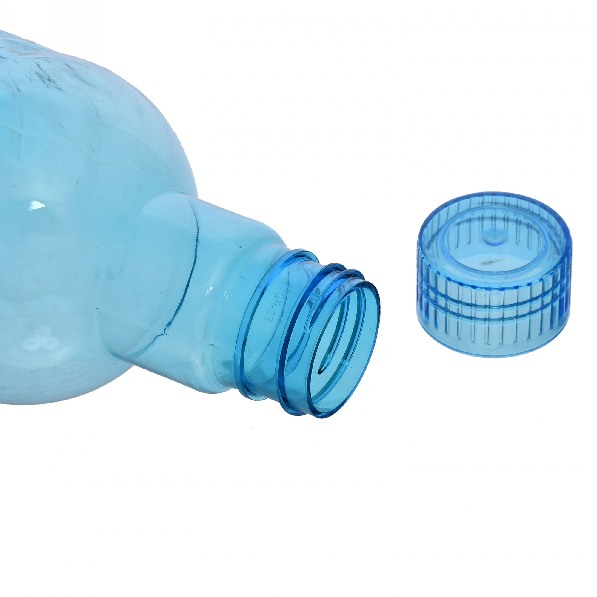 Kuber Industries Plastic Hammer Fridge Water Bottle Set with Lid (1000ml, Sky Blue)-KUBMART376