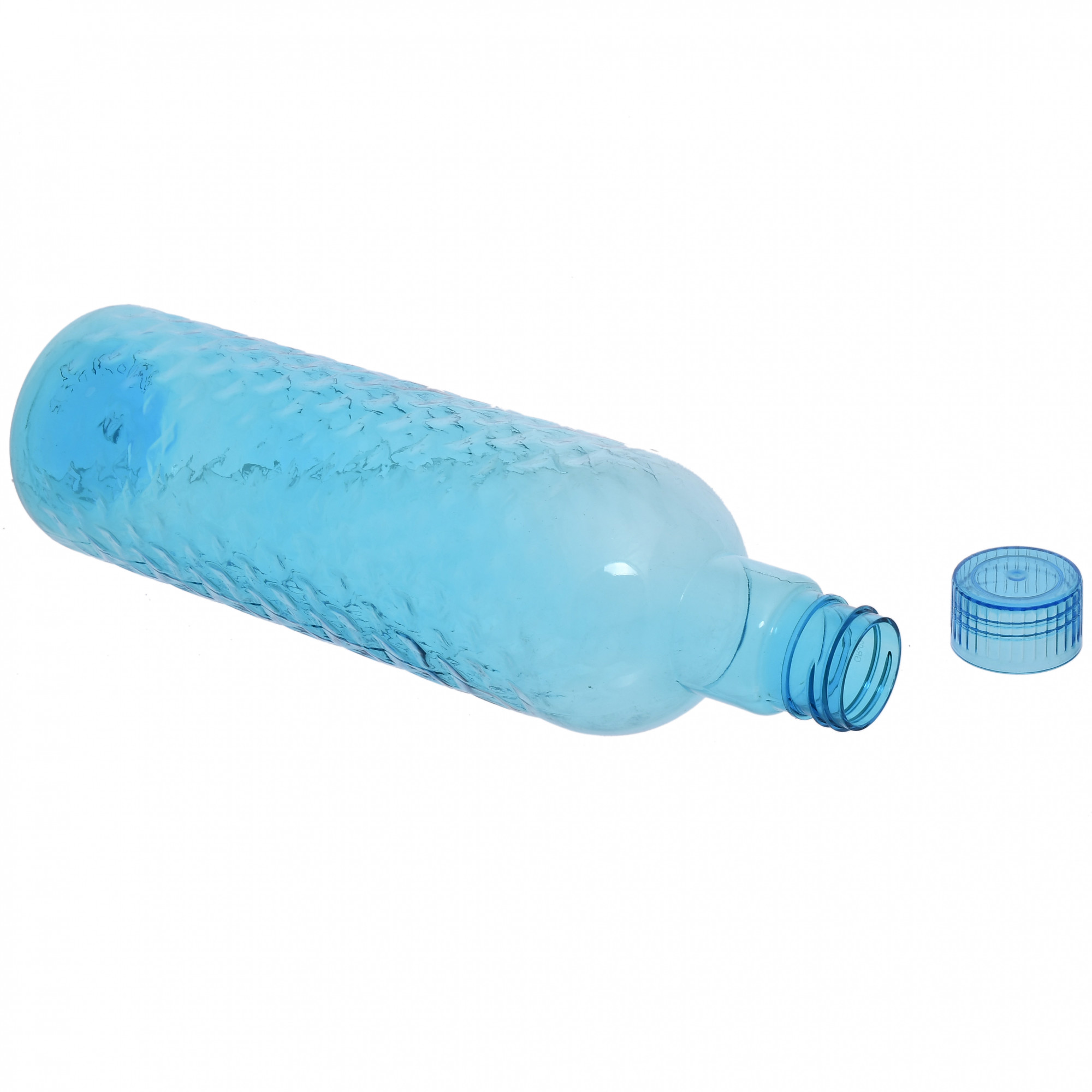 Kuber Industries Plastic Hammer Fridge Water Bottle Set with Lid (1000ml, Sky Blue)-KUBMART376