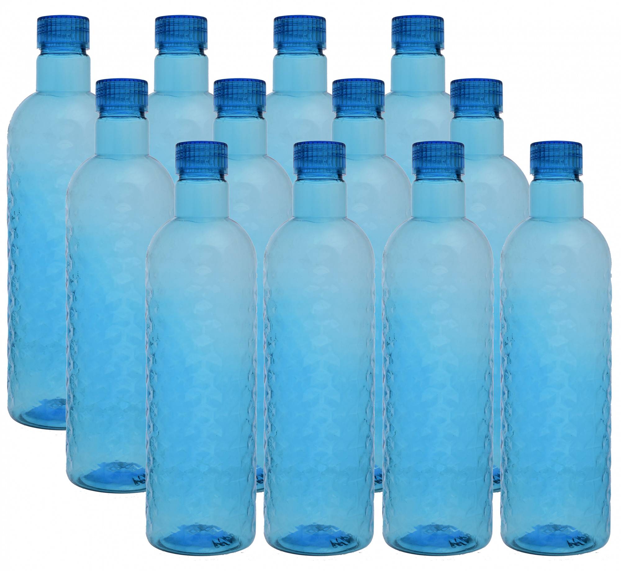 Kuber Industries Plastic Hammer Fridge Water Bottle Set with Lid (1000ml, Sky Blue)-KUBMART376