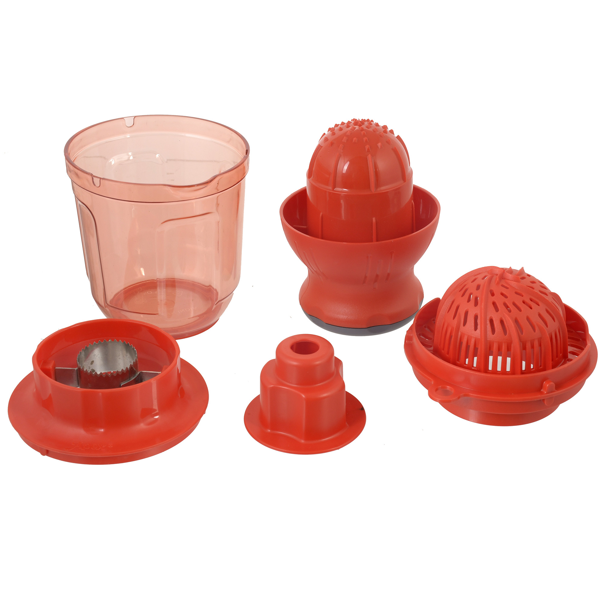 Kuber Industries Plastic Hand Juicer with Corn Cutter with Unbreakable Material for Kitchen,Red