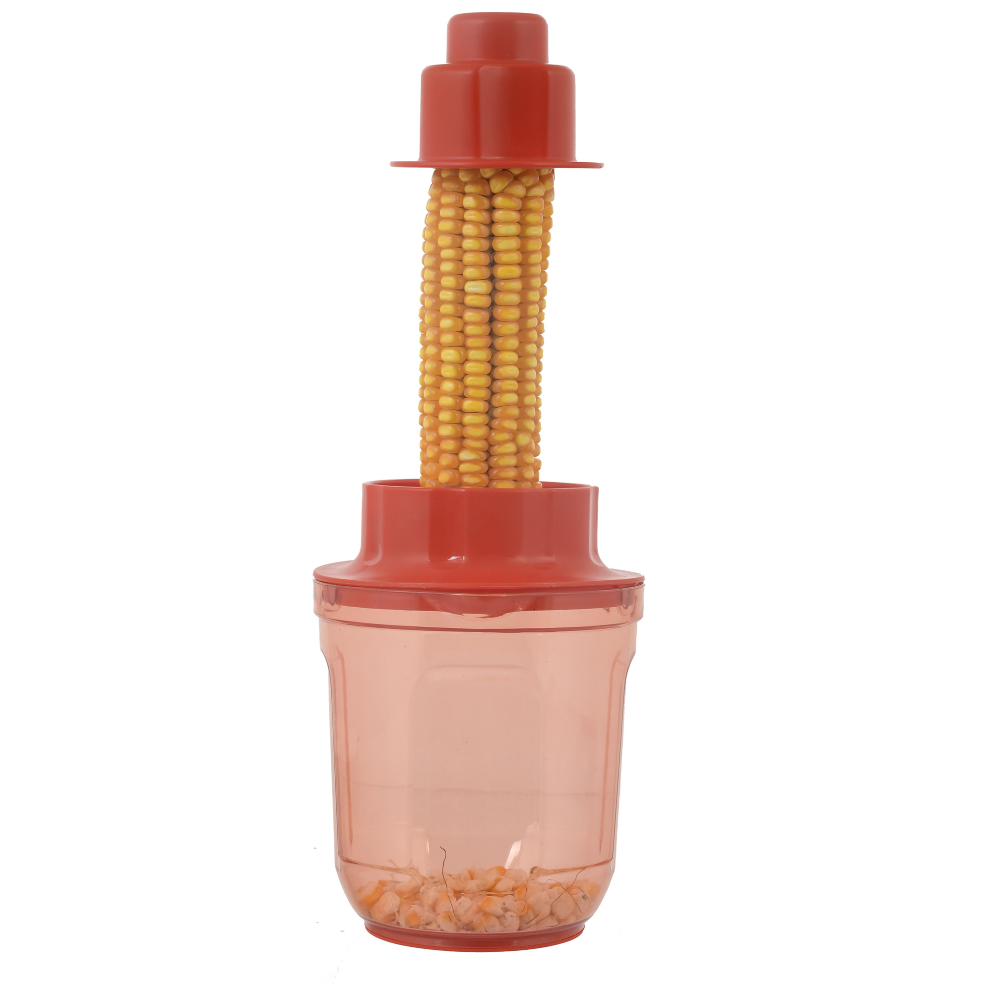 Kuber Industries Plastic Hand Juicer with Corn Cutter with Unbreakable Material for Kitchen,Red