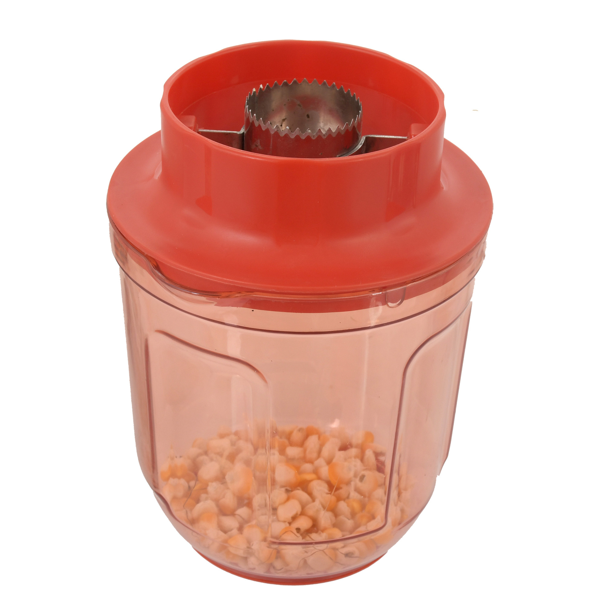 Kuber Industries Plastic Hand Juicer with Corn Cutter with Unbreakable Material for Kitchen,Red