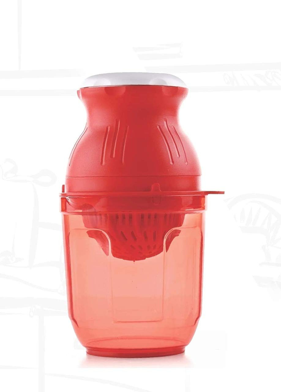 Kuber Industries Plastic Hand Juicer with Corn Cutter with Unbreakable Material for Kitchen,Red