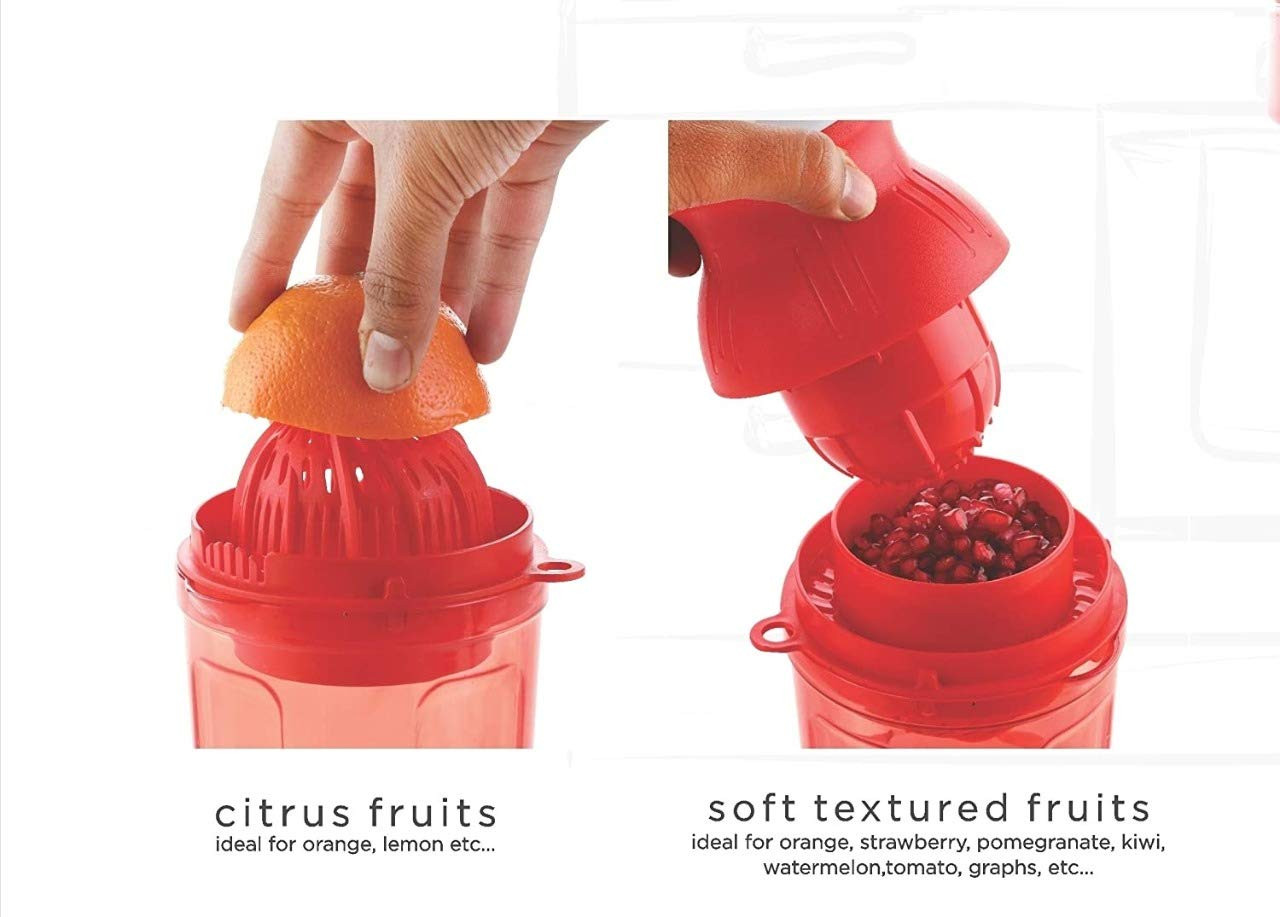 Kuber Industries Plastic Hand Juicer with Corn Cutter with Unbreakable Material for Kitchen,Red
