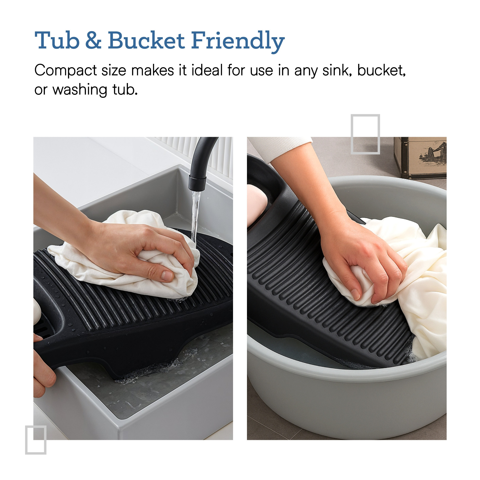 Kuber Industries Plastic Hand Washboard for Washing Clothes with Soap Holder  Mini Wash Board for Clothes  Laundry Cleaning Tool for Kids Handkerchief Socks and Dresses  Black