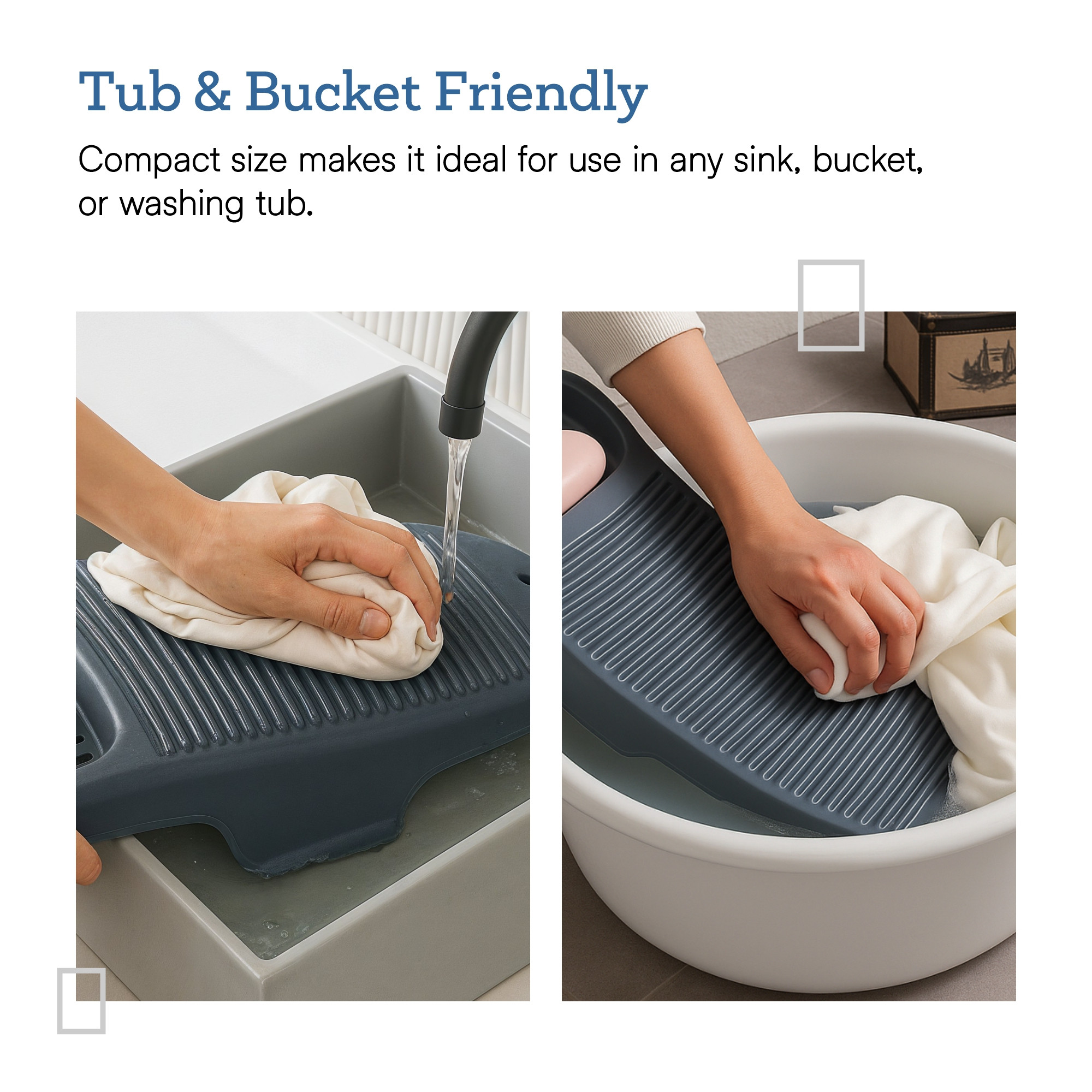 Kuber Industries Plastic Hand Washboard for Washing Clothes with Soap Holder  Mini Wash Board for Clothes  Laundry Cleaning Tool for Kids Handkerchief Socks and Dresses  Grey
