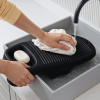 Kuber Industries Plastic Hand Washboard for Washing Clothes with Soap Holder | Mini Wash Board for Clothes | Laundry Cleaning Tool for Kids Handkerchief Socks and Dresses | Black