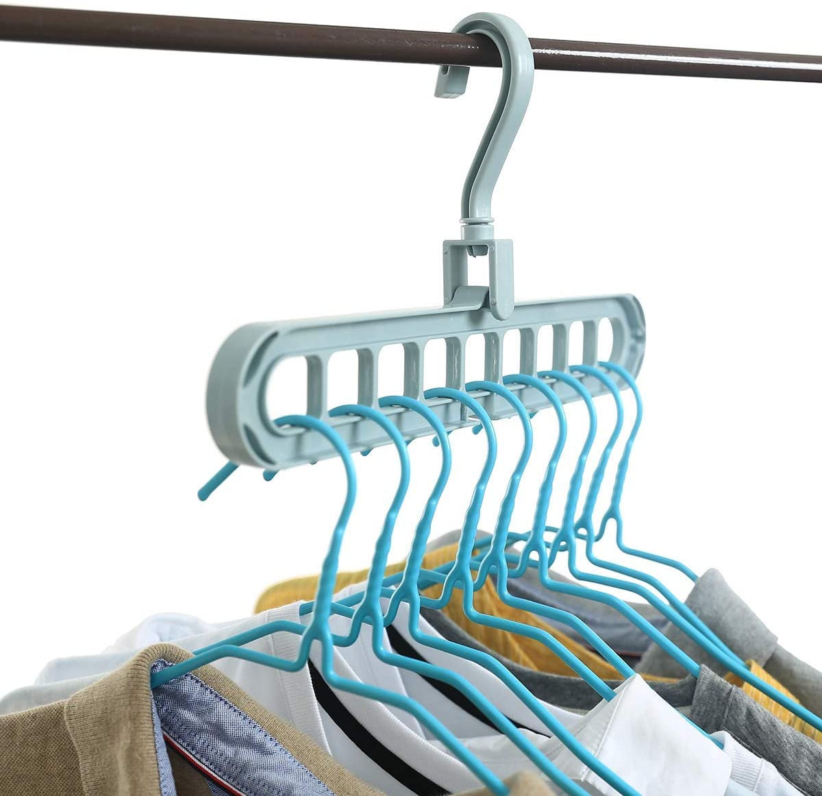 Kuber Industries Plastic Hangers for Adult Size Clothing, Plastic, Ideal for Everyday Standard Use Clothes, Shirts, Blouses, T-Shirts, Dresses, Jackets, Suits (Multi)