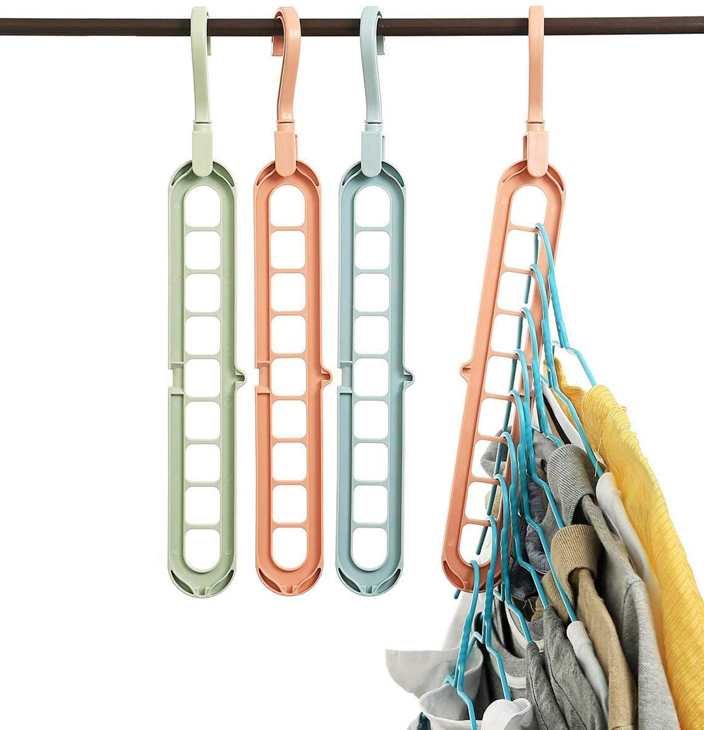 Kuber Industries Plastic Hangers for Adult Size Clothing, Plastic, Ideal for Everyday Standard Use Clothes, Shirts, Blouses, T-Shirts, Dresses, Jackets, Suits (Multi)