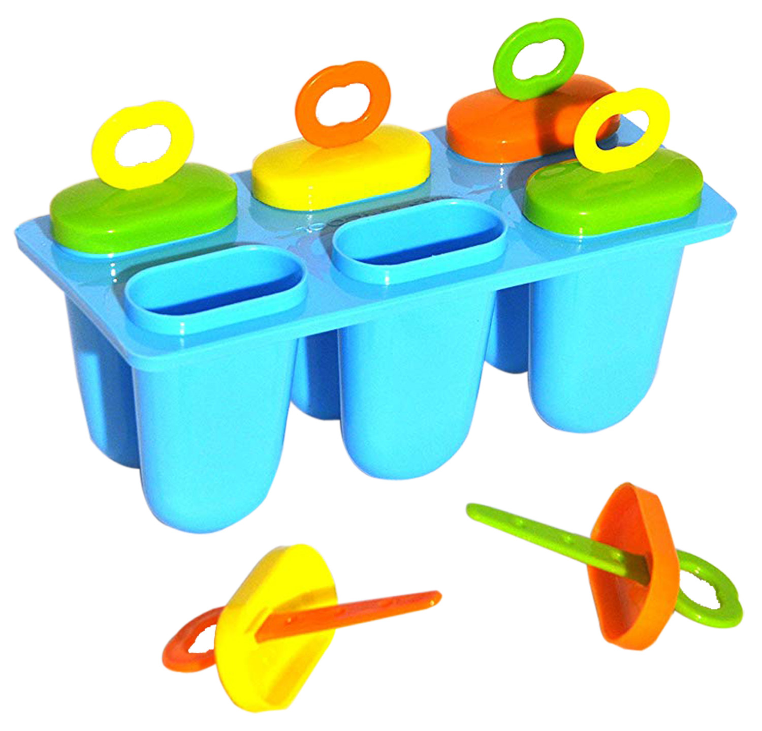 Kuber Industries Plastic Ice Candy Maker Kulfi Maker Moulds Set With 6 Cups (Multi) -CTKTC38131