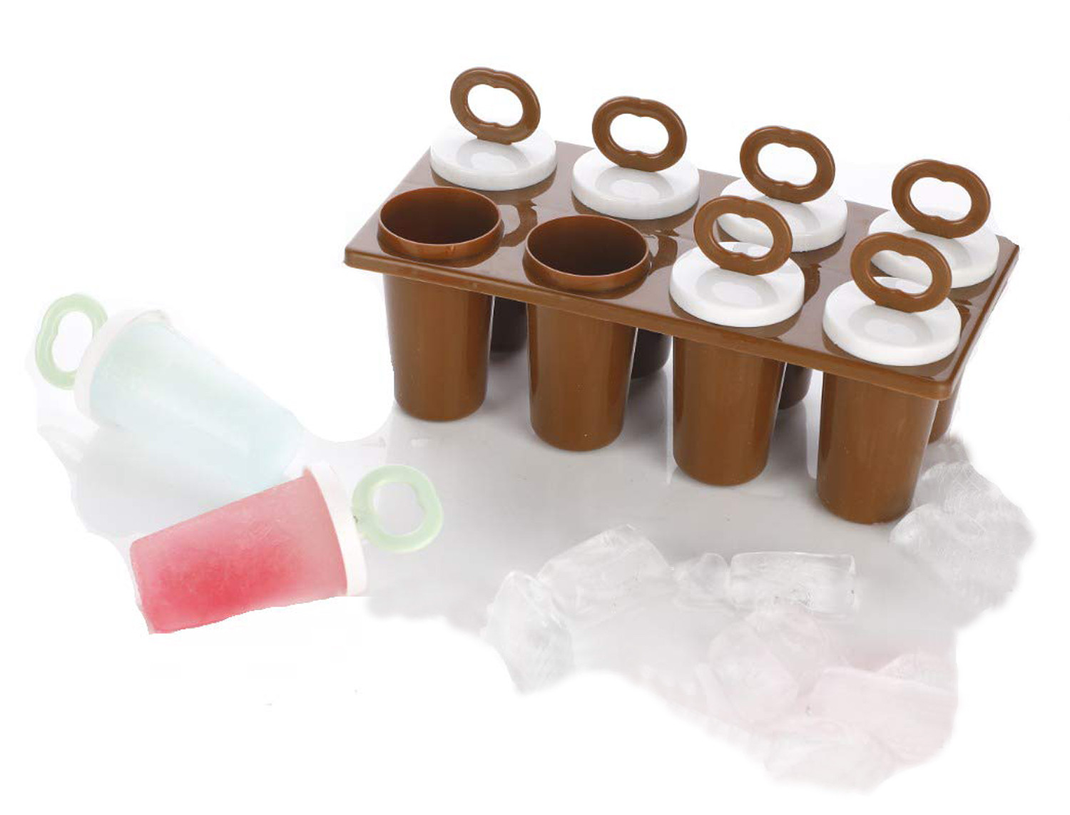 Kuber Industries Plastic Ice Candy Maker Kulfi Maker Moulds Set With 8 Cups (Multi) -CTKTC38127