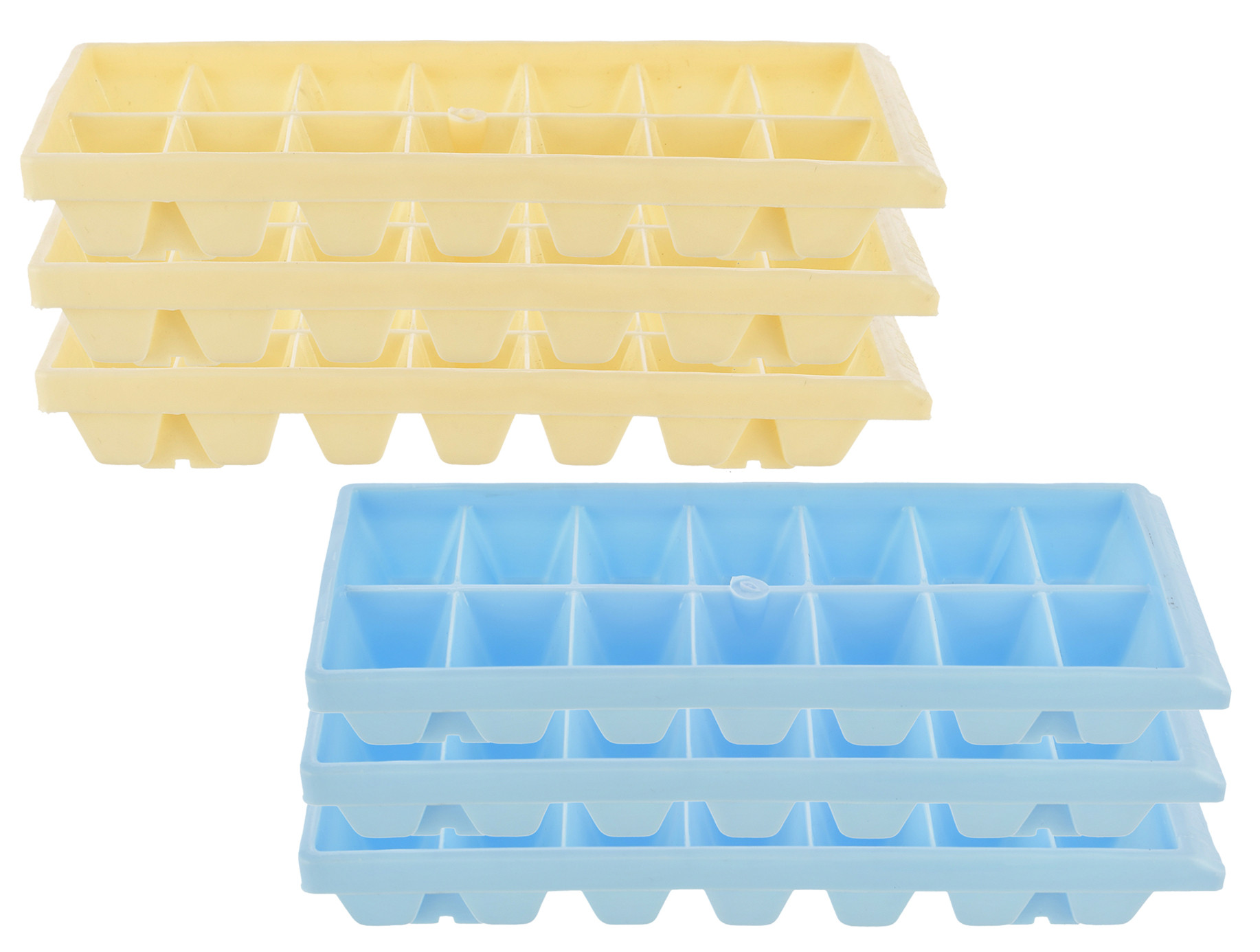 Kuber Industries Plastic Ice Cube Tray Set With 14 Section- (Cream & Blue)-HS43KUBMART25785