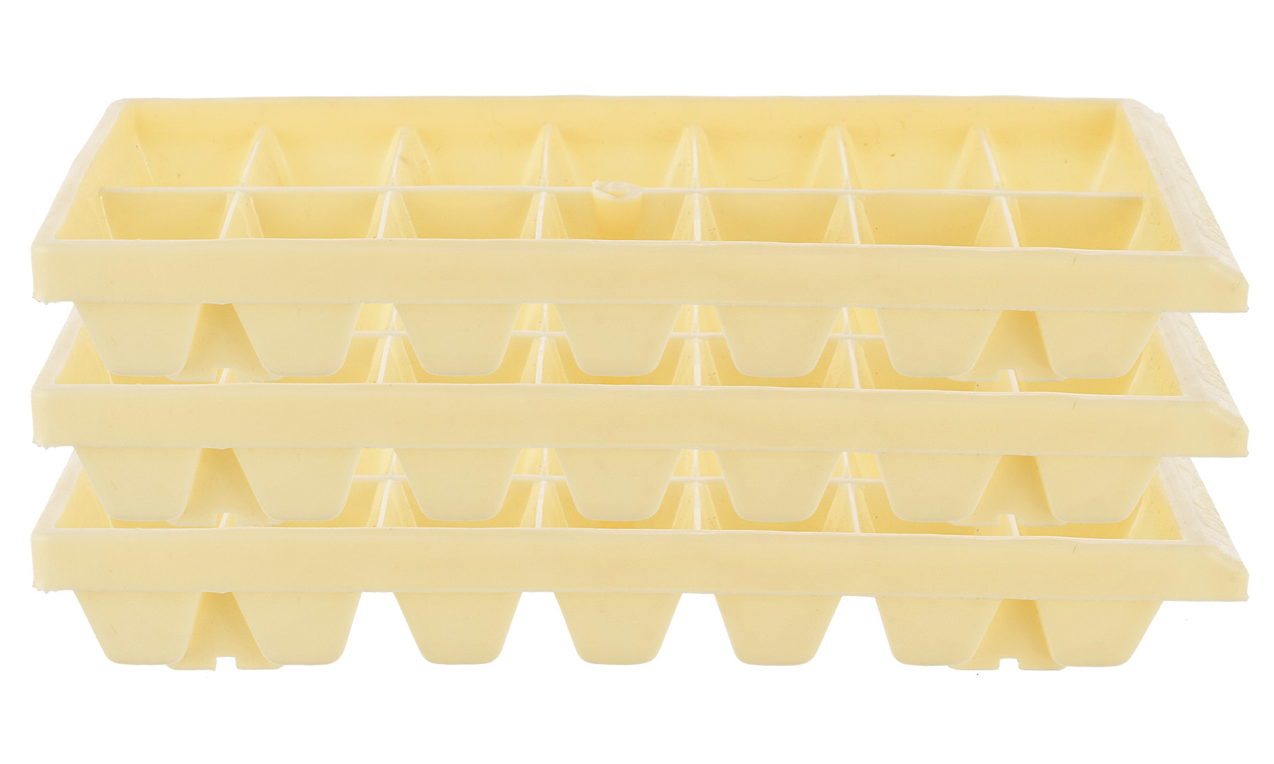 Kuber Industries Plastic Ice Cube Tray Set With 14 Section- (Cream)-HS43KUBMART25751
