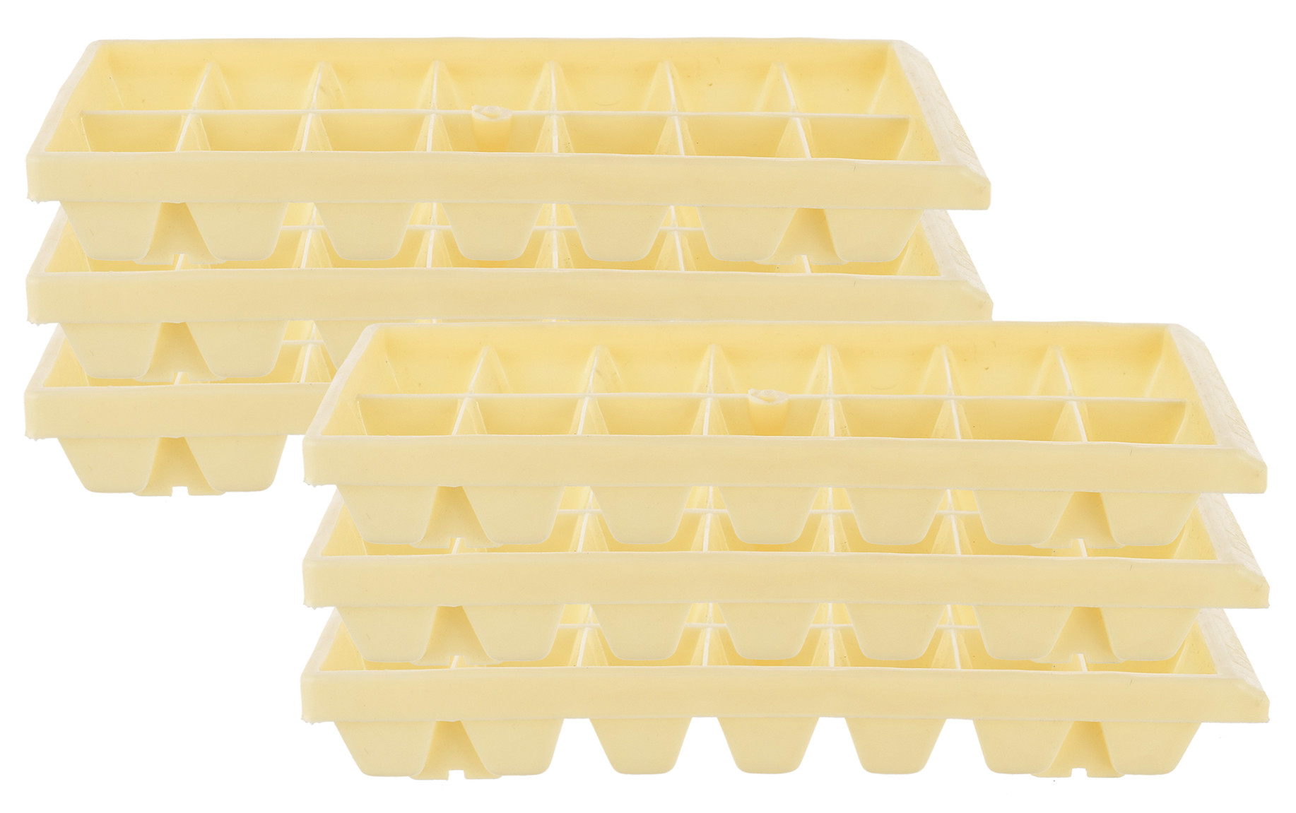 Kuber Industries Plastic Ice Cube Tray Set With 14 Section- (Cream)-HS43KUBMART25751