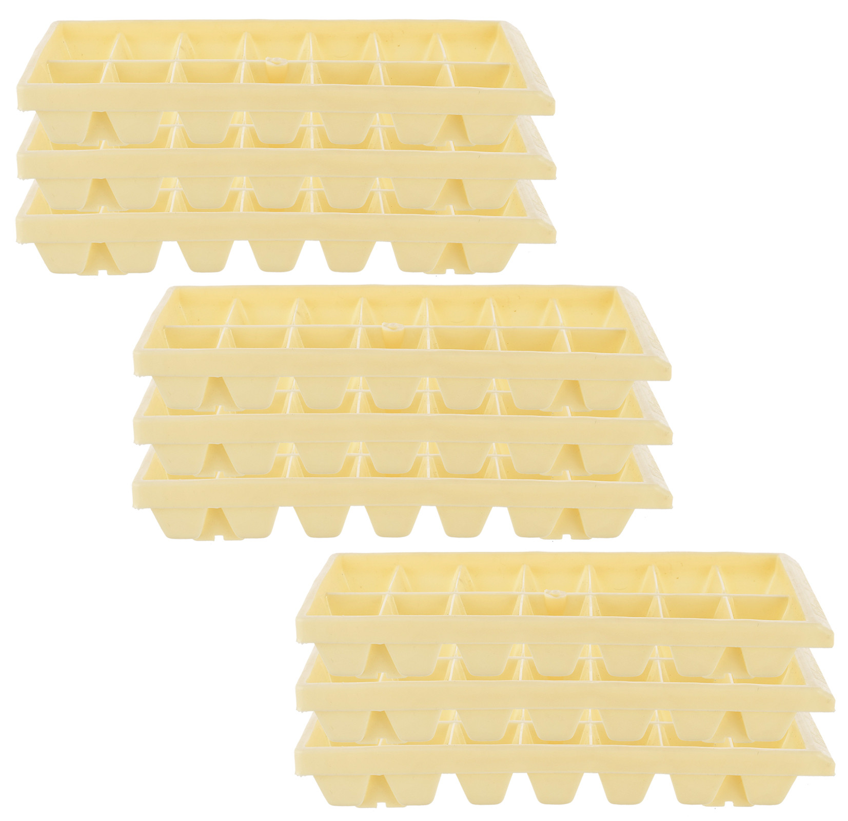 Kuber Industries Plastic Ice Cube Tray Set With 14 Section- (Cream)-HS43KUBMART25751