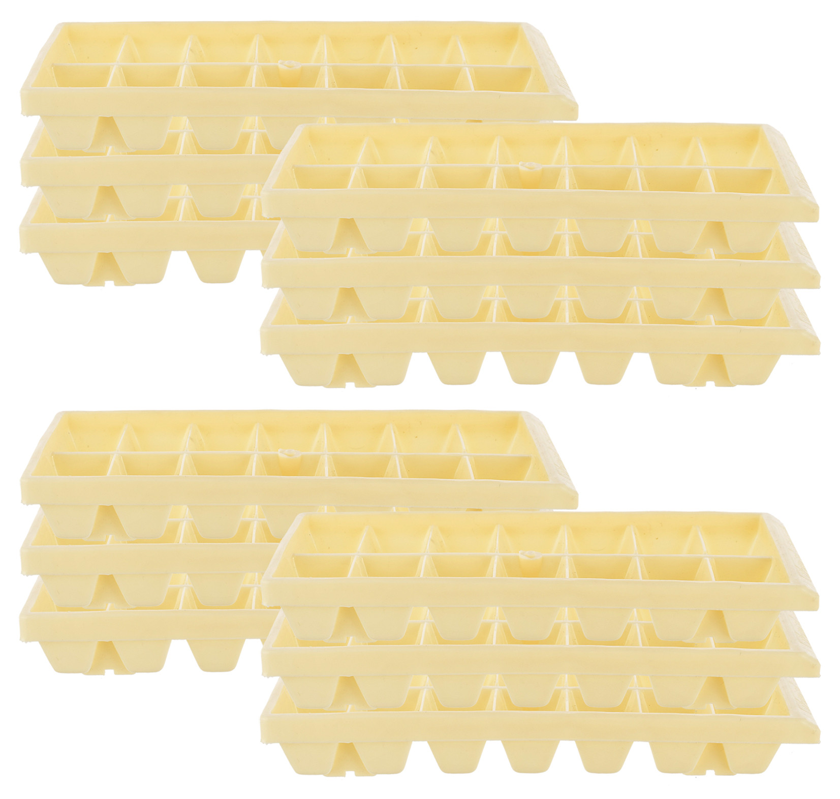 Kuber Industries Plastic Ice Cube Tray Set With 14 Section- (Cream)-HS43KUBMART25751