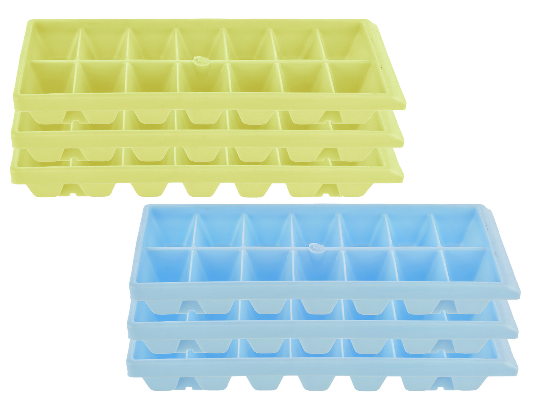 Kuber Industries Plastic Ice Cube Tray Set With 14 Section-(Green & Blue)-HS43KUBMART25789
