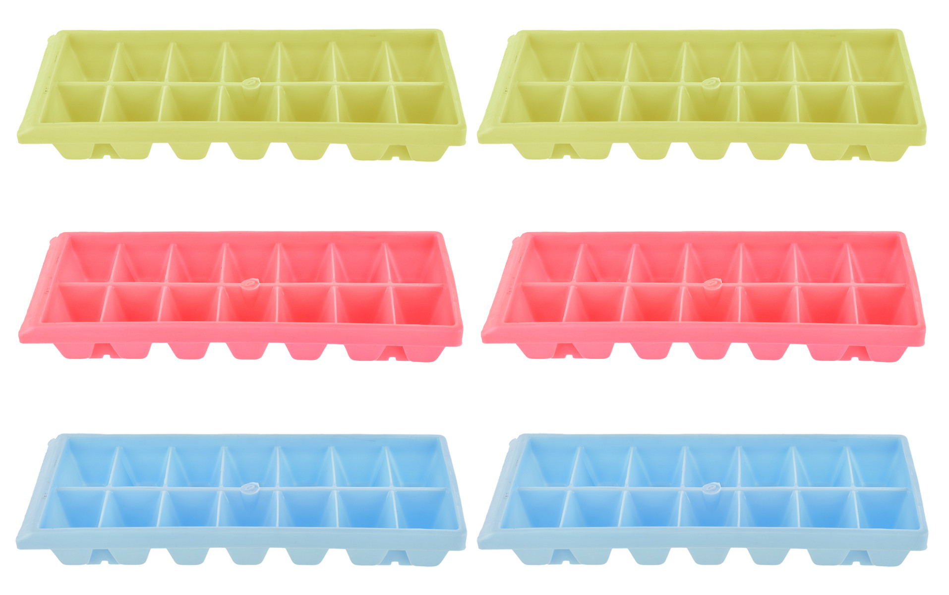 Kuber Industries Plastic Ice Cube Tray Set With 14 Section-(Green & Pink & Blue)-HS43KUBMART25799