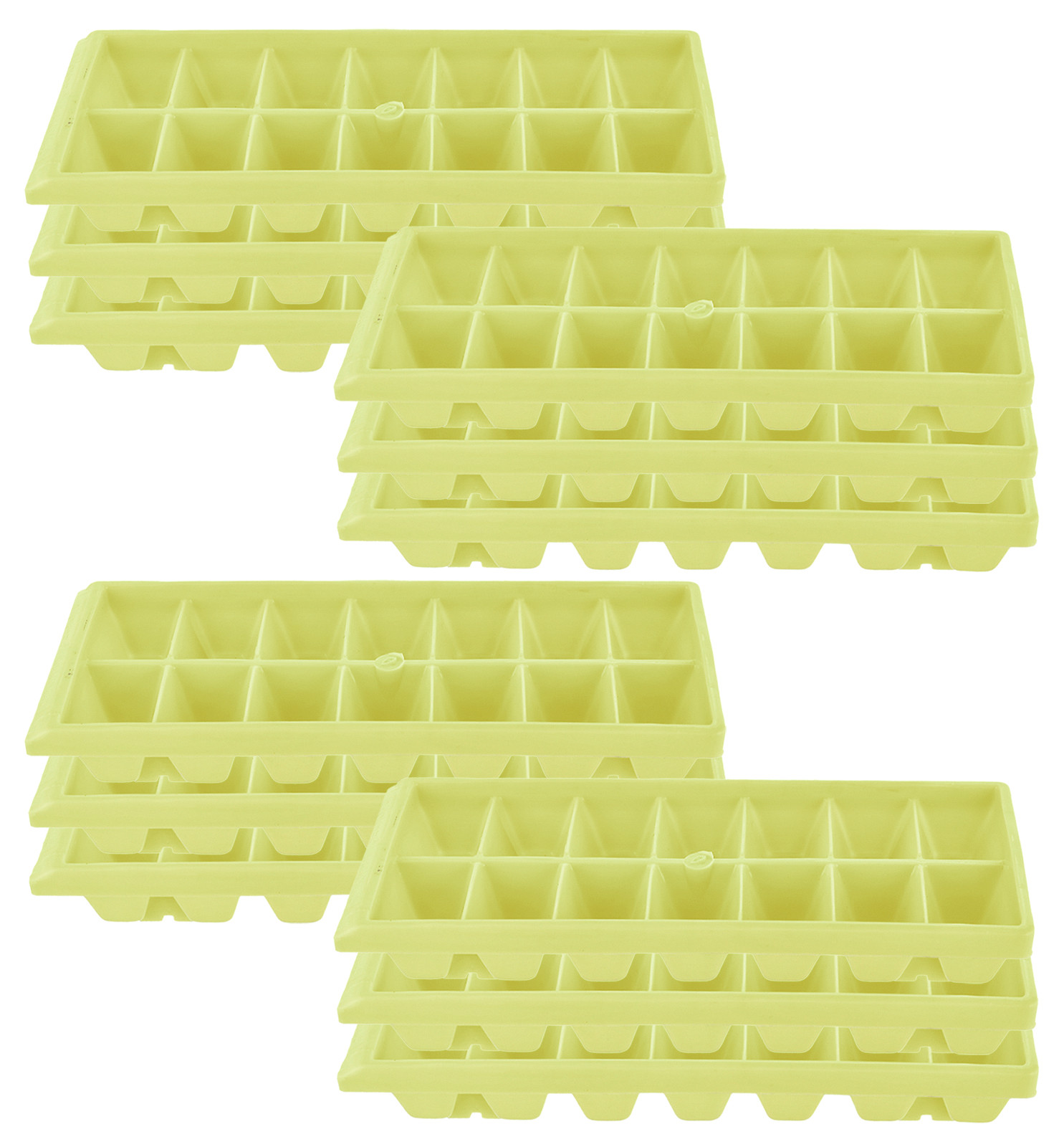 Kuber Industries Plastic Ice Cube Tray Set With 14 Section-(Green)-HS43KUBMART25759