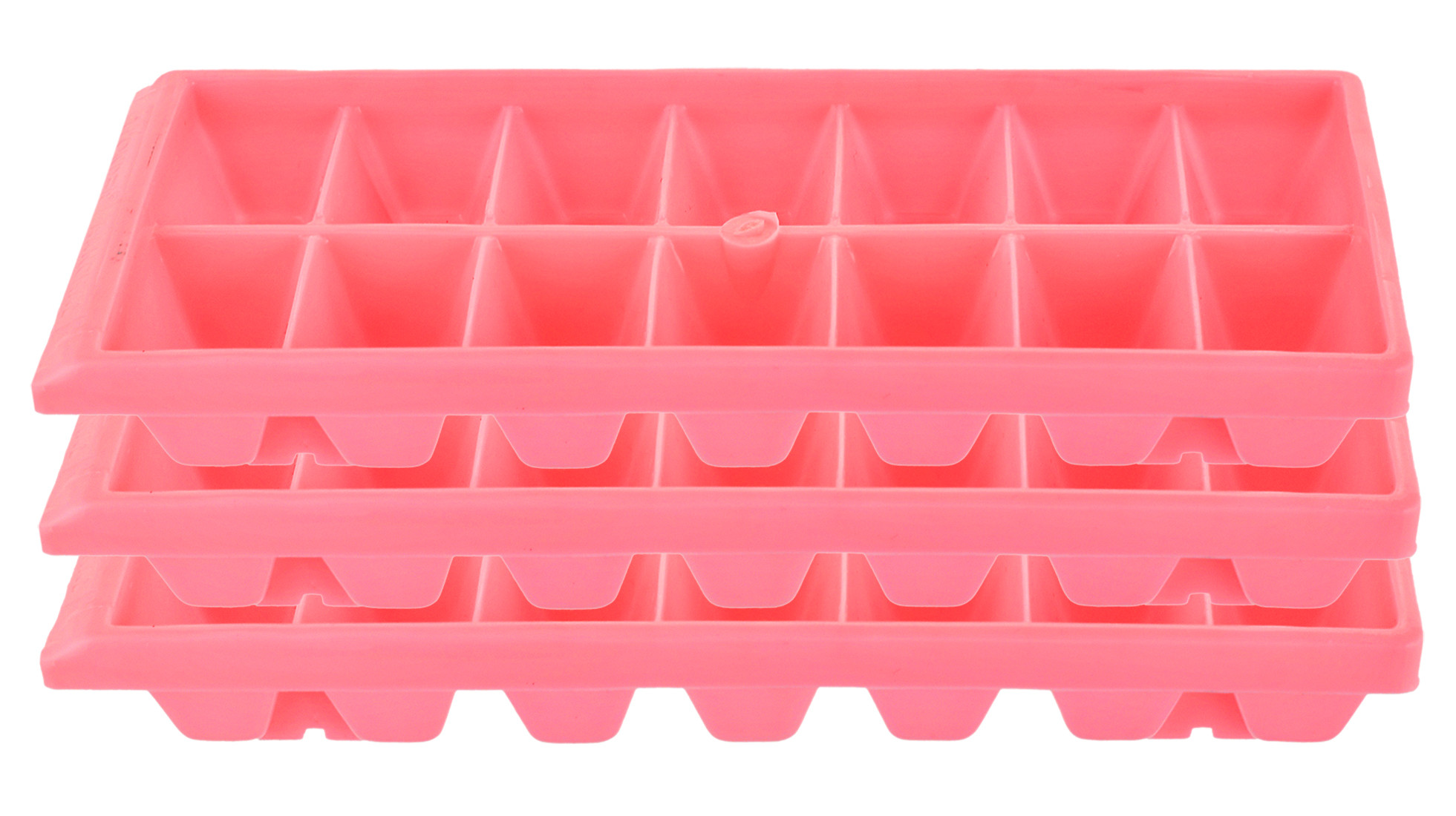 Kuber Industries Plastic Ice Cube Tray Set With 14 Section-(Pink)-HS43KUBMART25775