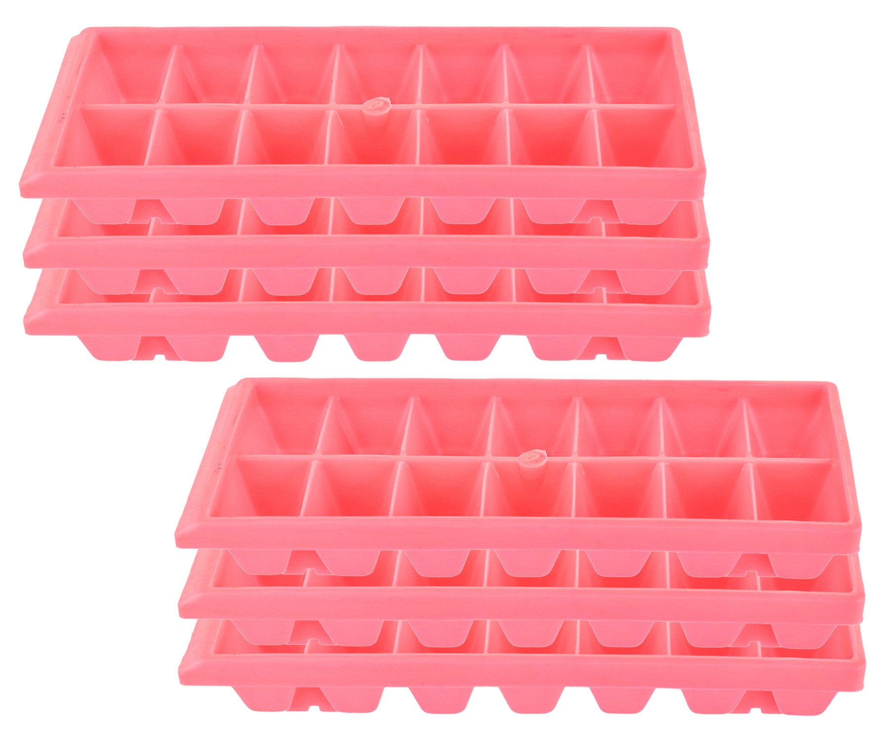 Kuber Industries Plastic Ice Cube Tray Set With 14 Section-(Pink)-HS43KUBMART25775