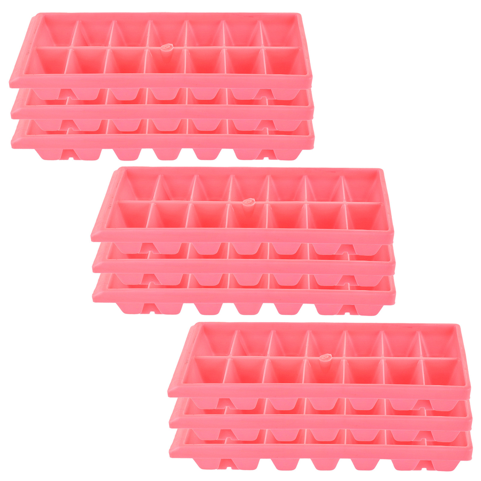 Kuber Industries Plastic Ice Cube Tray Set With 14 Section-(Pink)-HS43KUBMART25775