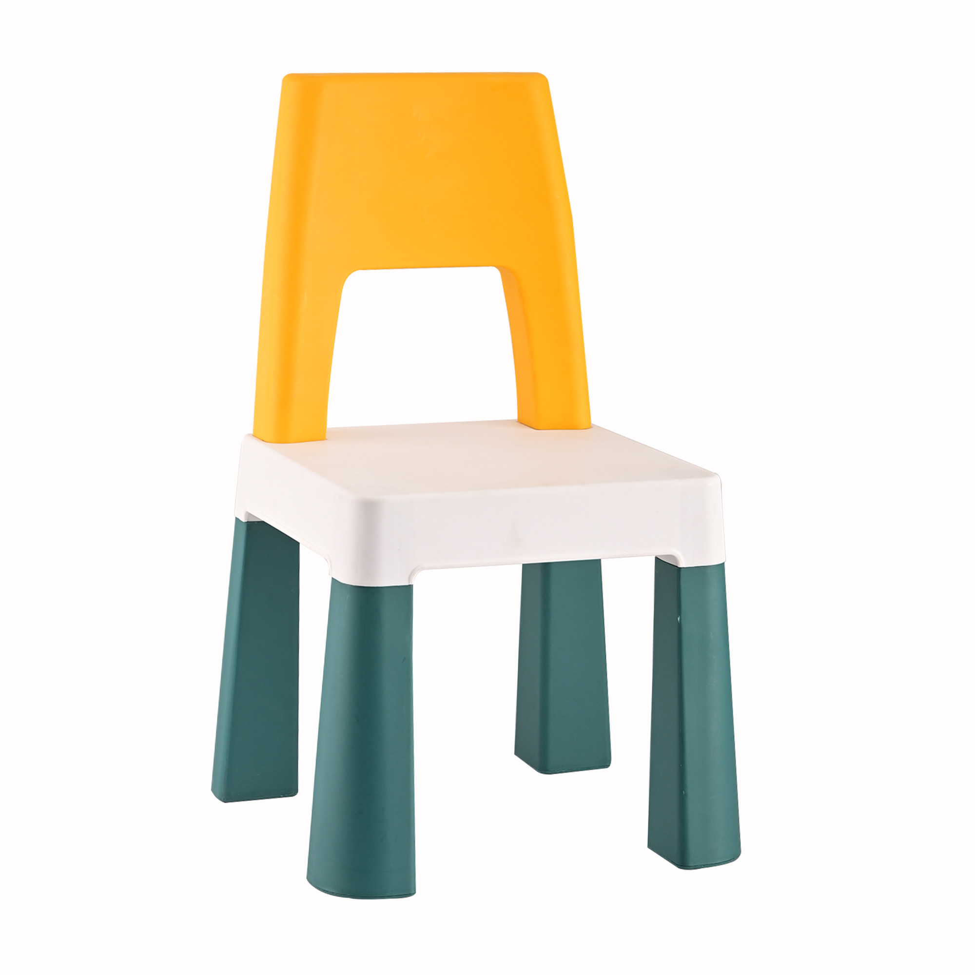 Kuber Industries Plastic Kids Chair for 2 to 5 Years  Lightweight Toddler Chair for Sitting  Studying  Up to 45 kg Weight Capacity  Ideal for Home Preschool  Activity Rooms  Yellow  Green