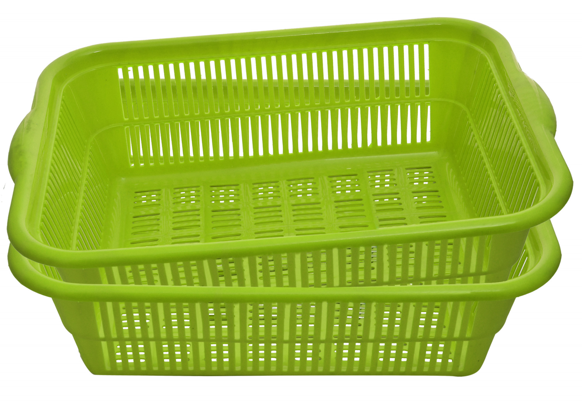 Kuber Industries Plastic Kitchen Large Size Dish Rack Drainer Vegetables And Fruits Washing Basket Dish Rack Multipurpose Organizers (Green)-KUBMART1698