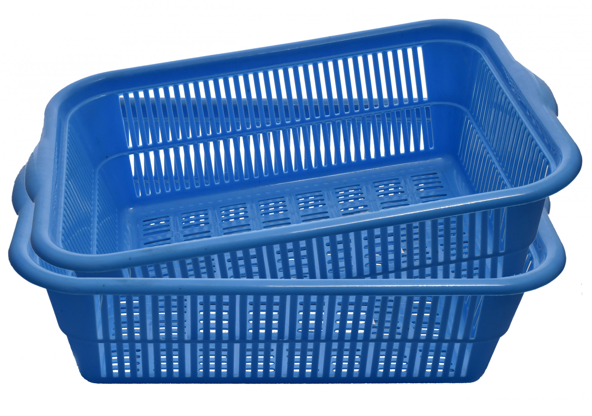 Kuber Industries Plastic Kitchen Medium Size Dish Rack Drainer Vegetables And Fruits Washing Basket Dish Rack Multipurpose Organizers (Blue)-KUBMART672