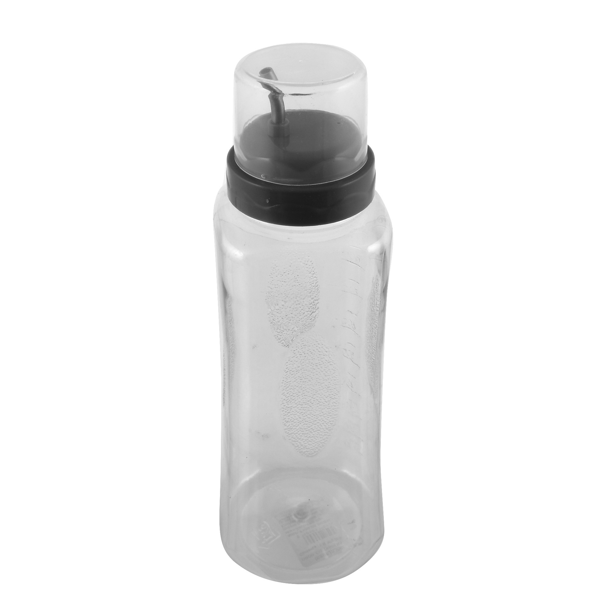 Kuber Industries Plastic Leakproof Drop Oil Bottle Olive Oil Dispenser for Kitchen Storage Container,1 Ltr (Grey)