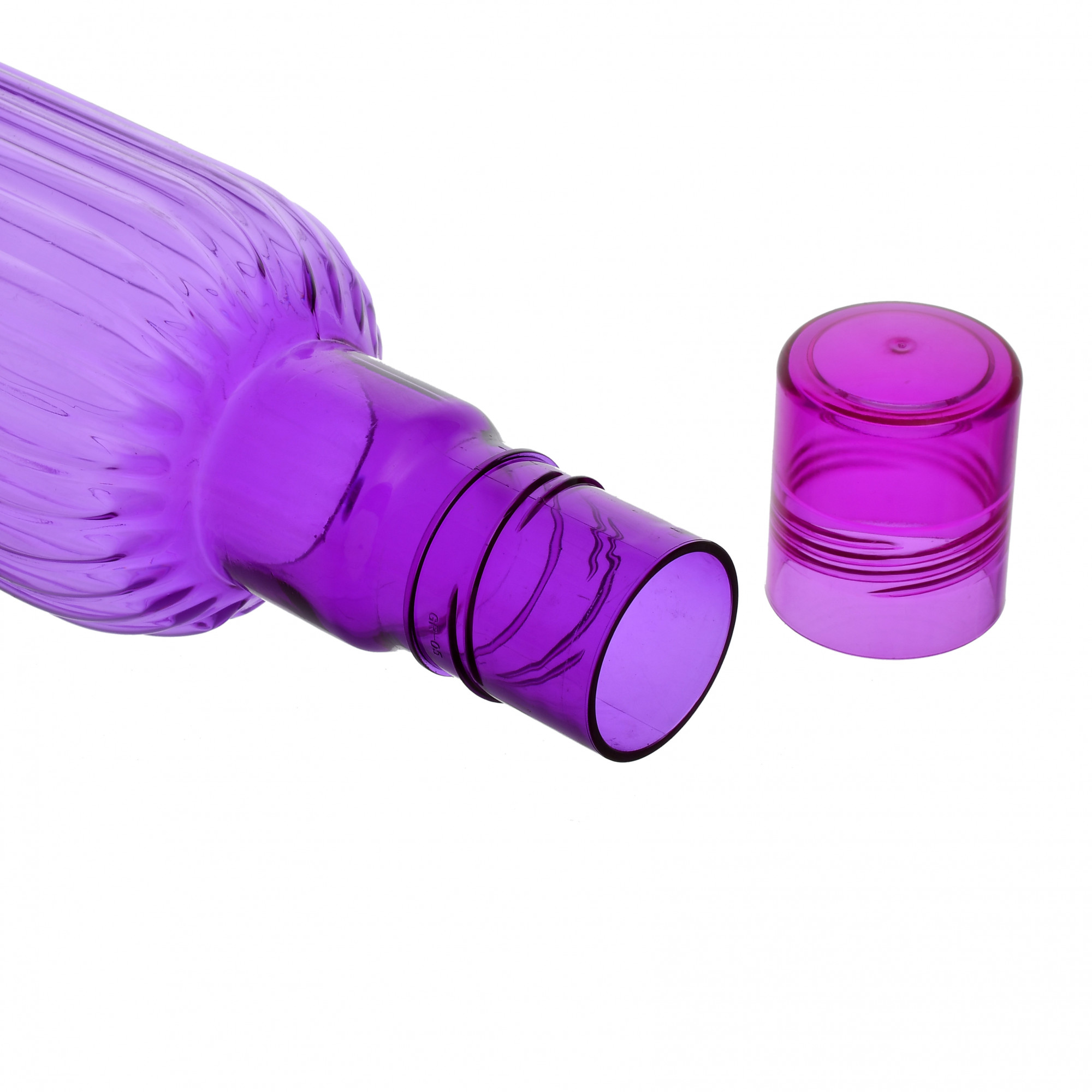 Kuber Industries Plastic Lenia Fridge Water Bottle Set with Lid (1000ml, Purple)-KUBMART472