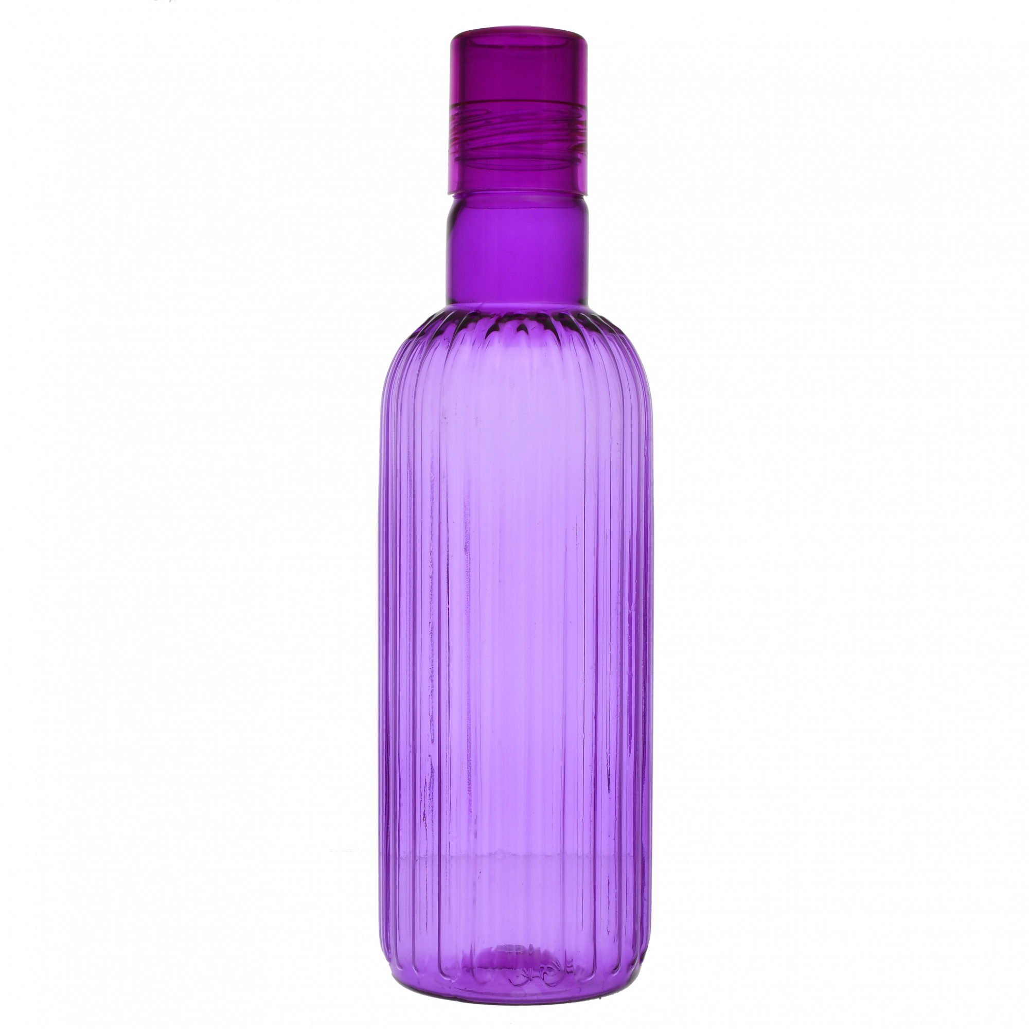 Kuber Industries Plastic Lenia Fridge Water Bottle Set with Lid (1000ml, Purple)-KUBMART472