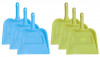 Kuber Industries Plastic Lightweight 12&quot; Dustpan With Comfort Grip Handle for Easy Sweep Broom, Pack of 6 (Blue &amp; Green)