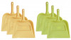 Kuber Industries Plastic Lightweight 12&quot; Dustpan With Comfort Grip Handle for Easy Sweep Broom, Pack of 6 (Cream &amp; Green)