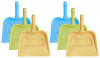Kuber Industries Plastic Lightweight 12&quot; Dustpan With Comfort Grip Handle for Easy Sweep Broom, Pack of 6 (Cream &amp; Green &amp; Blue)